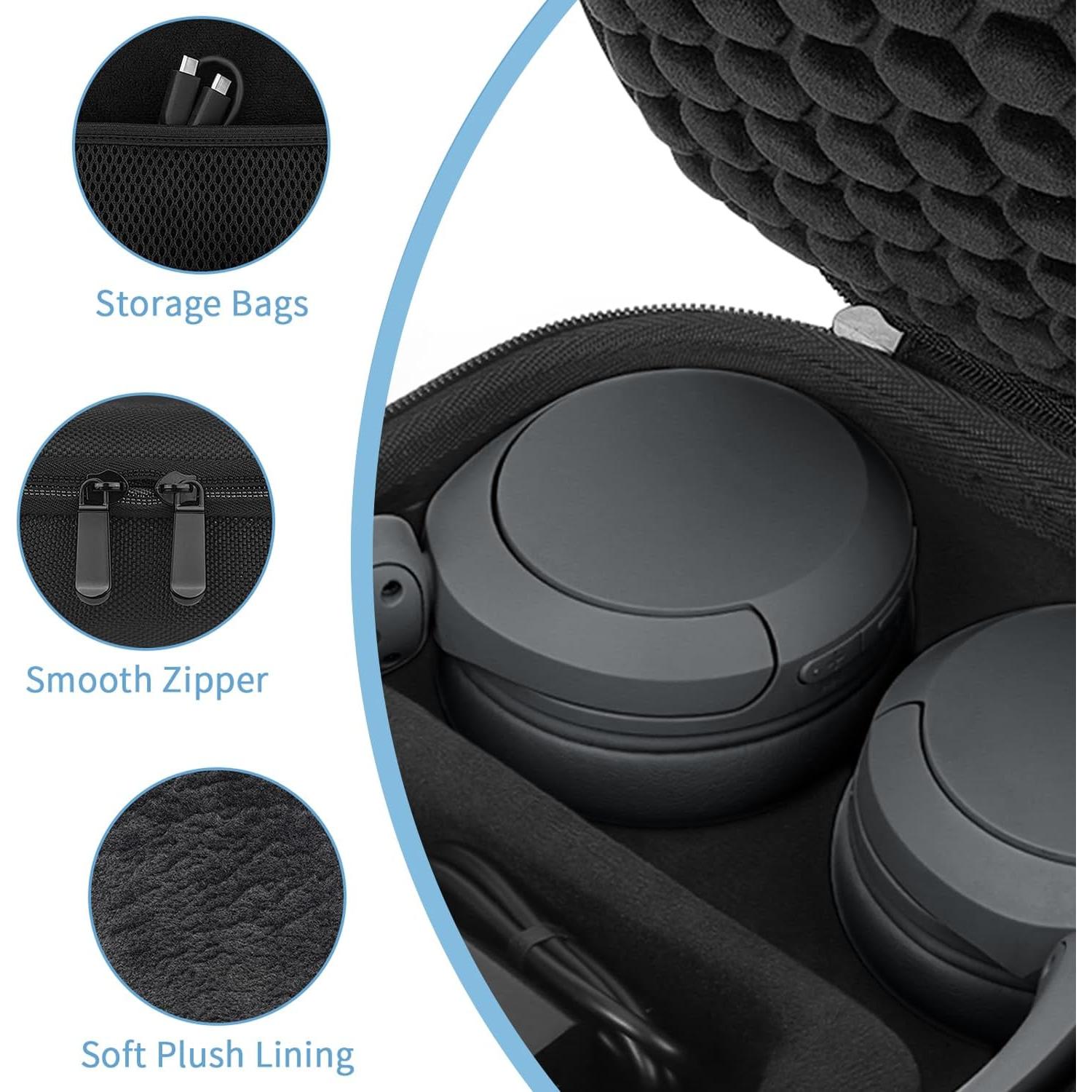 Funda Dura para Auriculares Sony WH-CH510 y JBL Tune 510BT - Negra