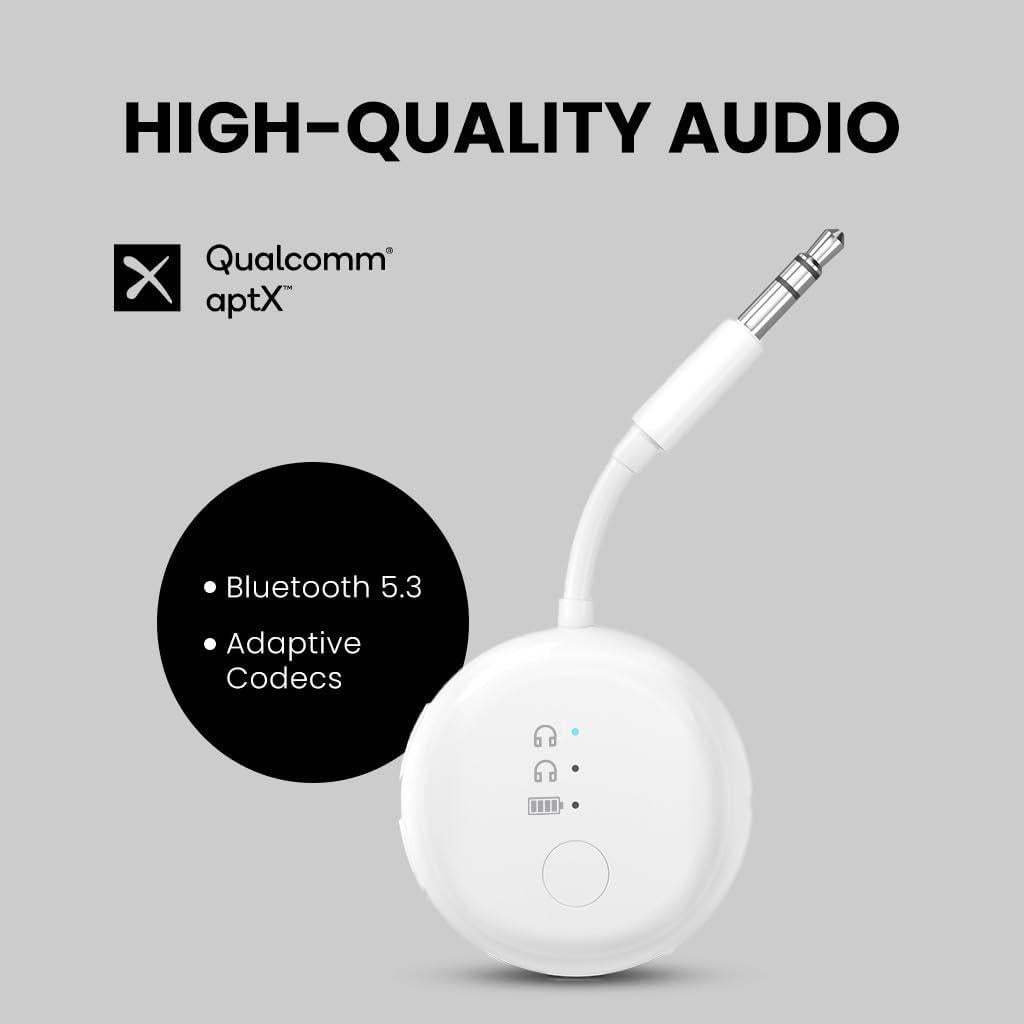 Adaptador Bluetooth Avantree SoundJet R1 20H Batería Blanco