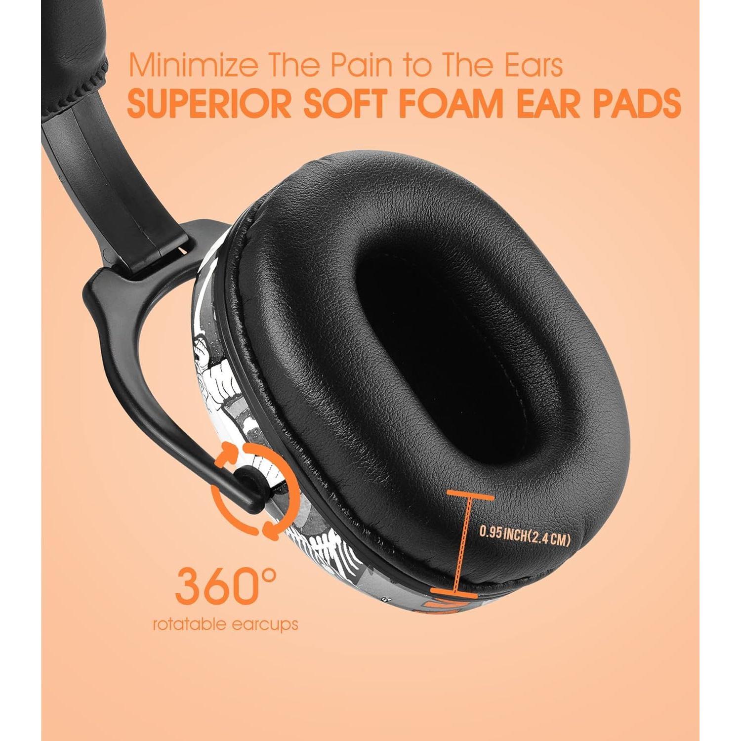 Auriculares de Protección Auditiva para Niños HZ015 - Dinosaurio Negro