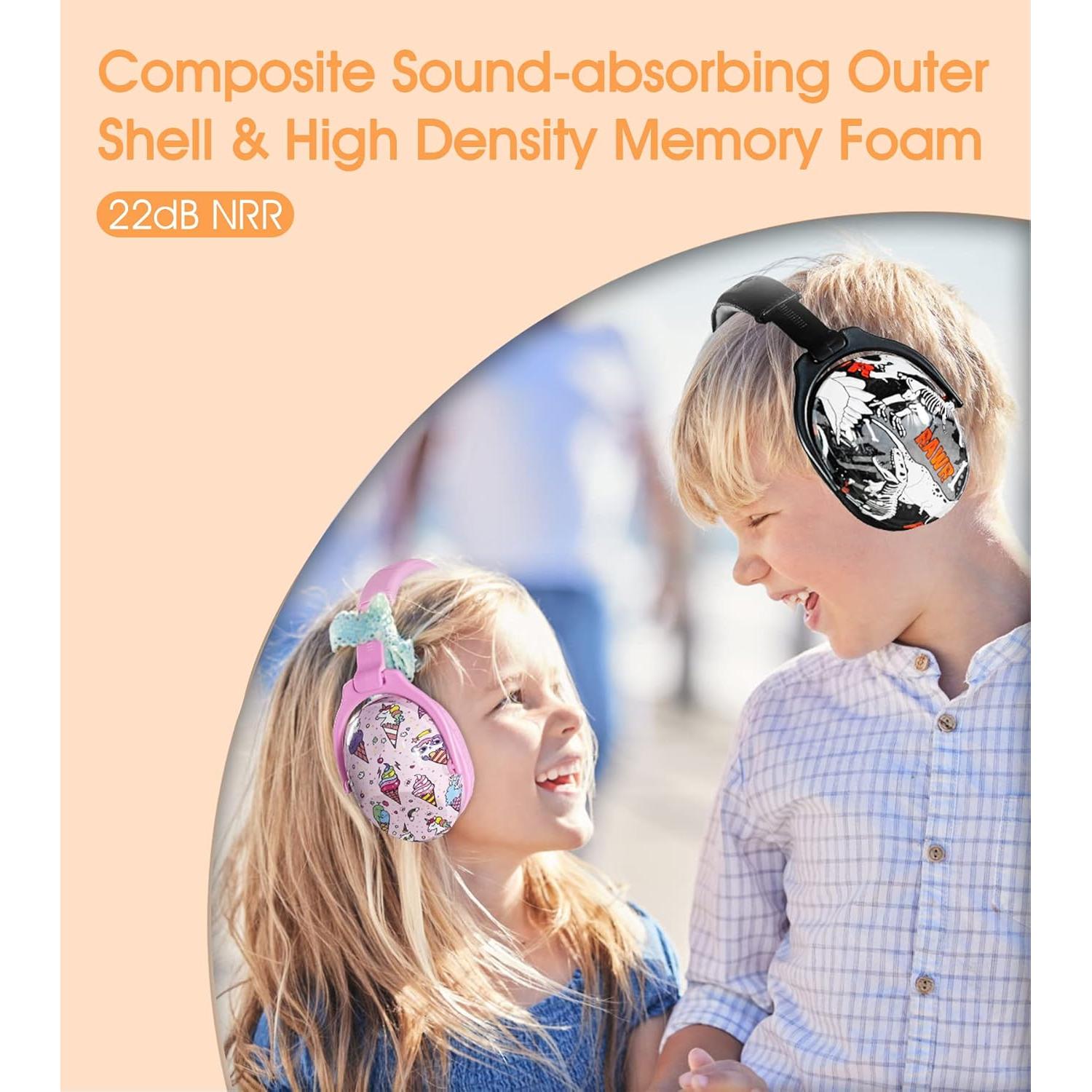 Auriculares de Protección Auditiva para Niños HZ015 - Dinosaurio Negro