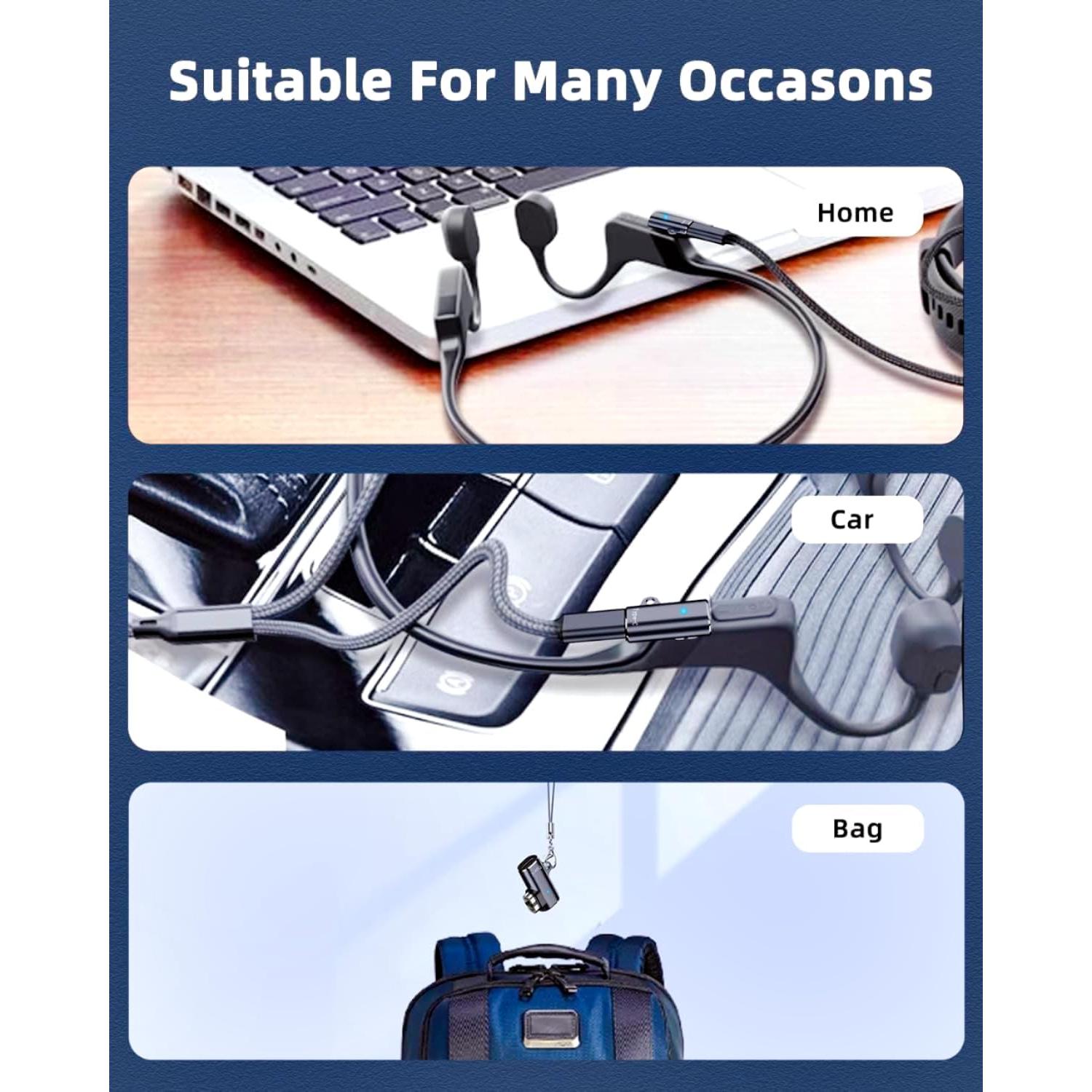 Adaptador de Carga Magnético Shokz USB C - Paquete de 2 Gris