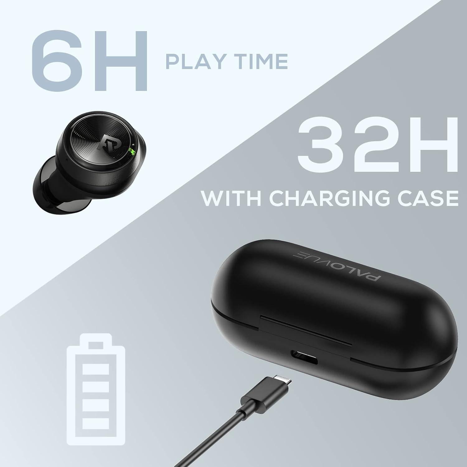 Auriculares Inalámbricos PALOVUE 6877B Bluetooth 5.3 Estéreo