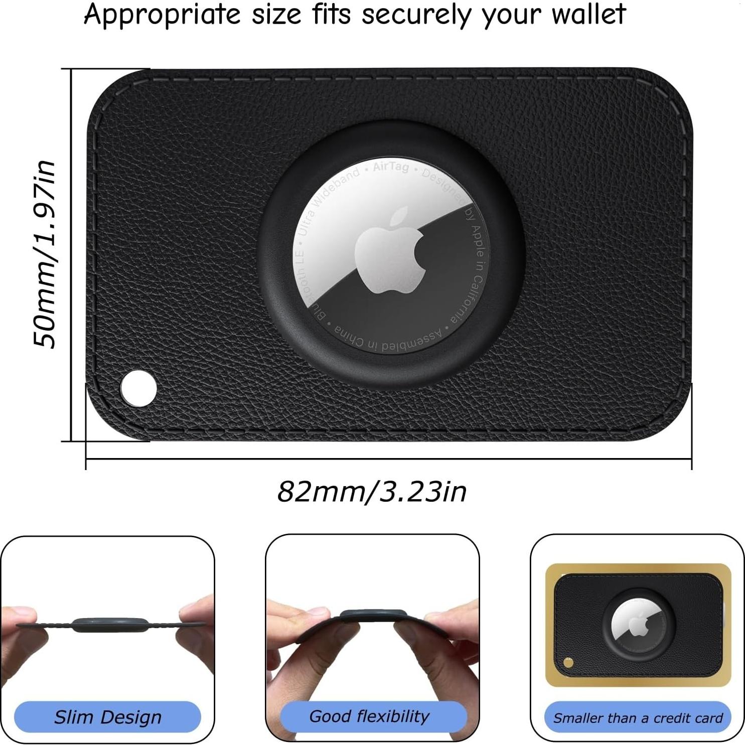 Soporte de Cartera Ultra Delgado Wagtune para Airtag - Negro