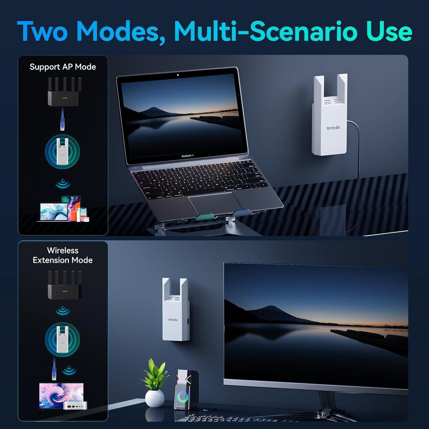 Extensor de Rango WiFi Tenda A18Pro AC1200 Doble Banda