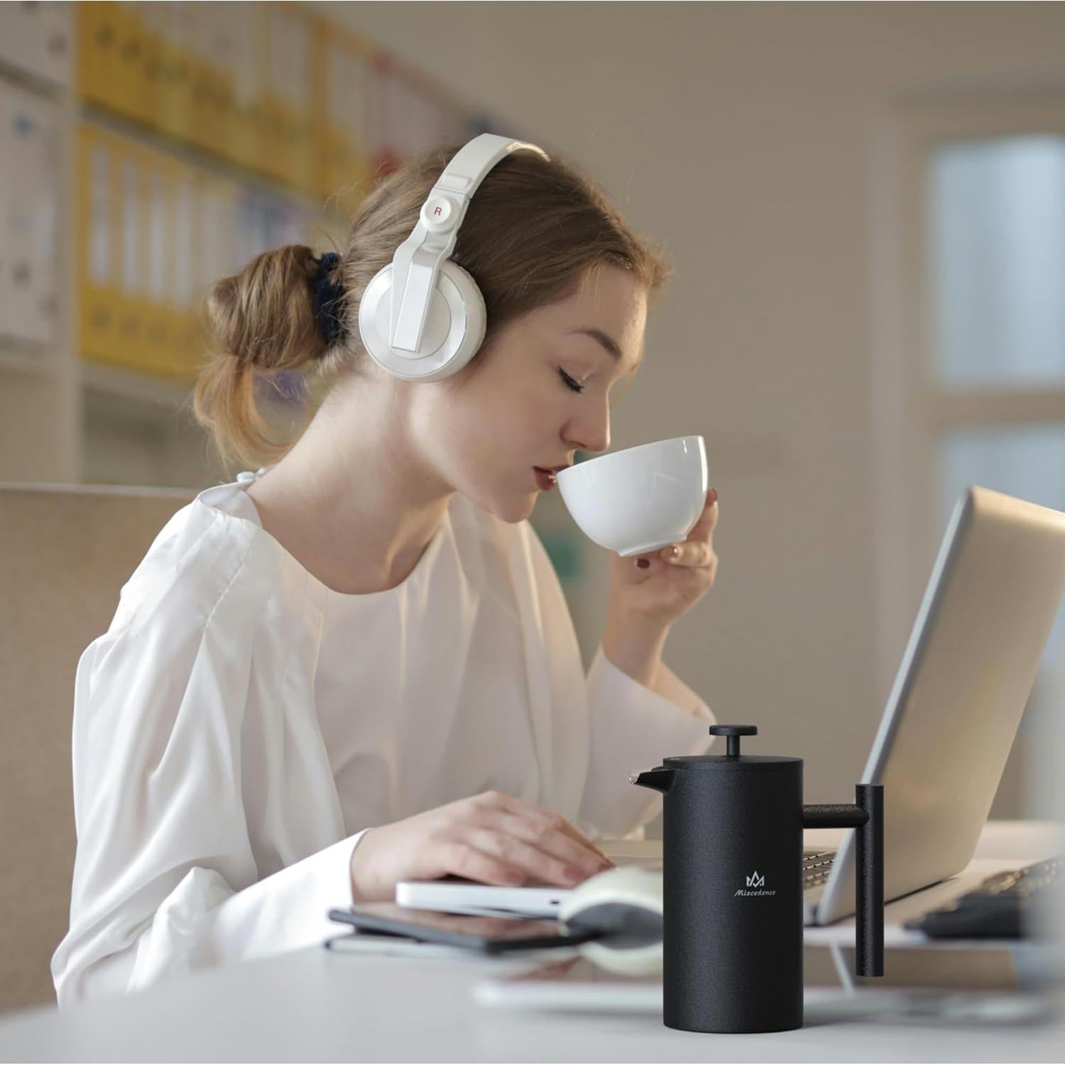 Cafetera Prensa Francesa Miscedence 12oz Acero Inoxidable