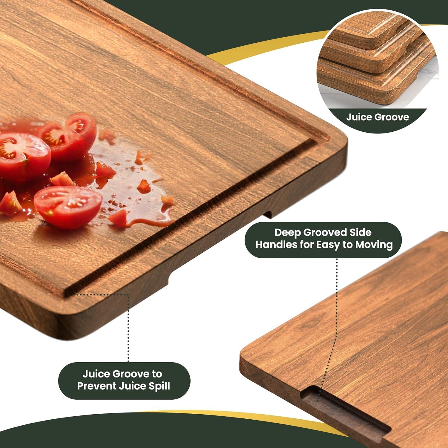 Juego de 3 Tablas de Cortar de Madera Acacia X-PREK