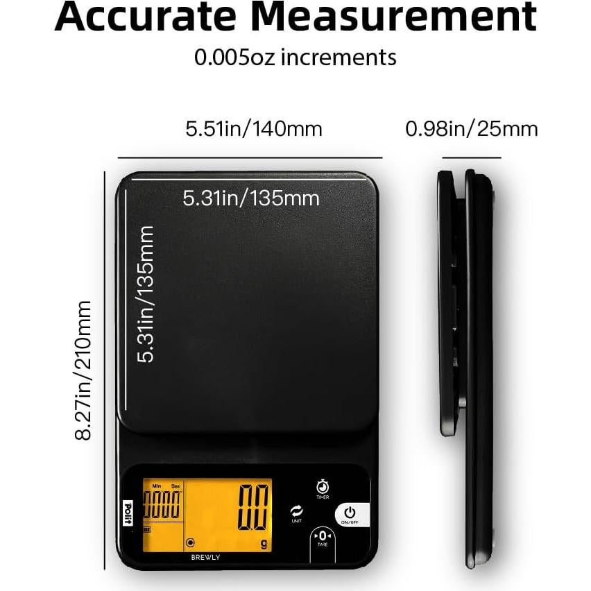 Báscula de Café Digital POLIT Brewly 3000g con Temporizador