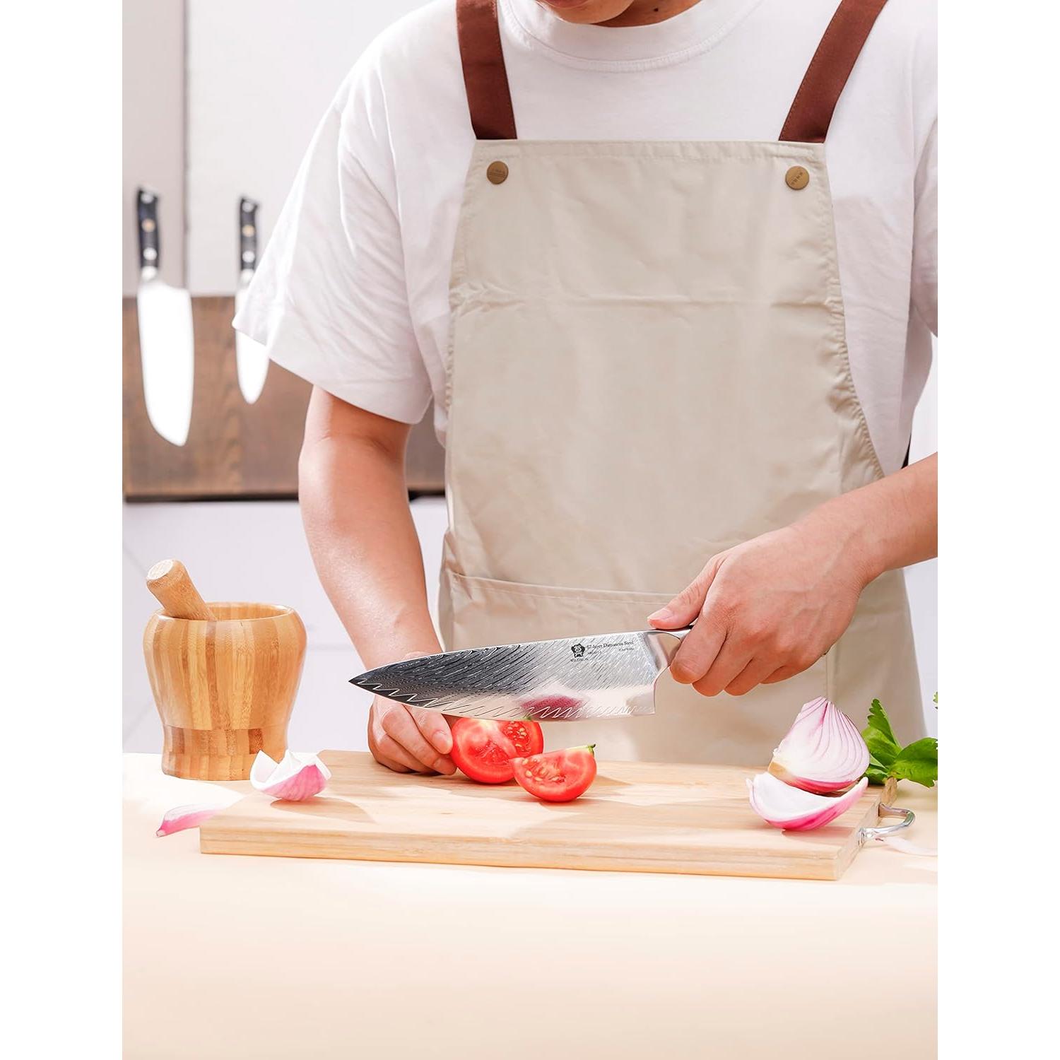 Cuchillo de Chef WILDMOK Damasco 20.5 cm Acero VG10 Resina Negra