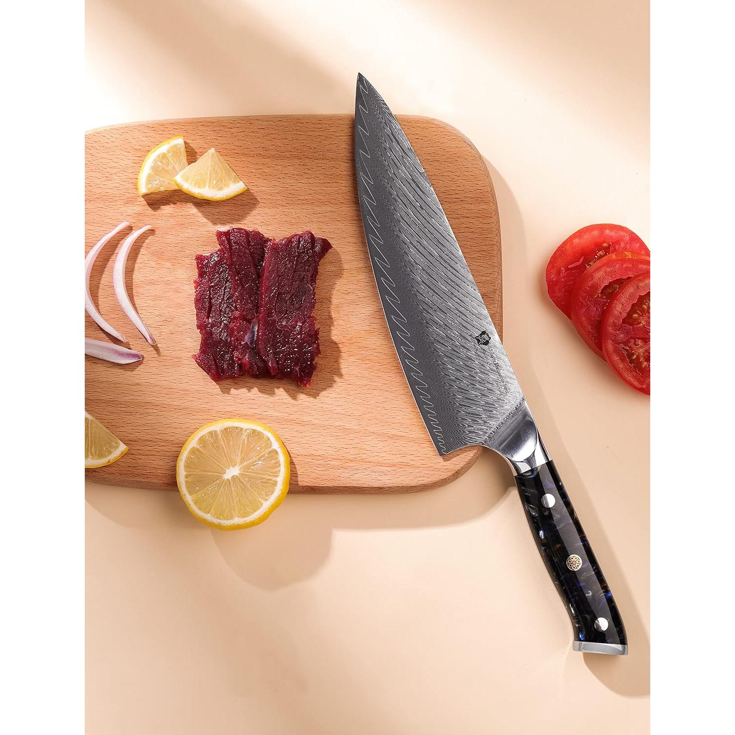 Cuchillo de Chef WILDMOK Damasco 20.5 cm Acero VG10 Resina Negra