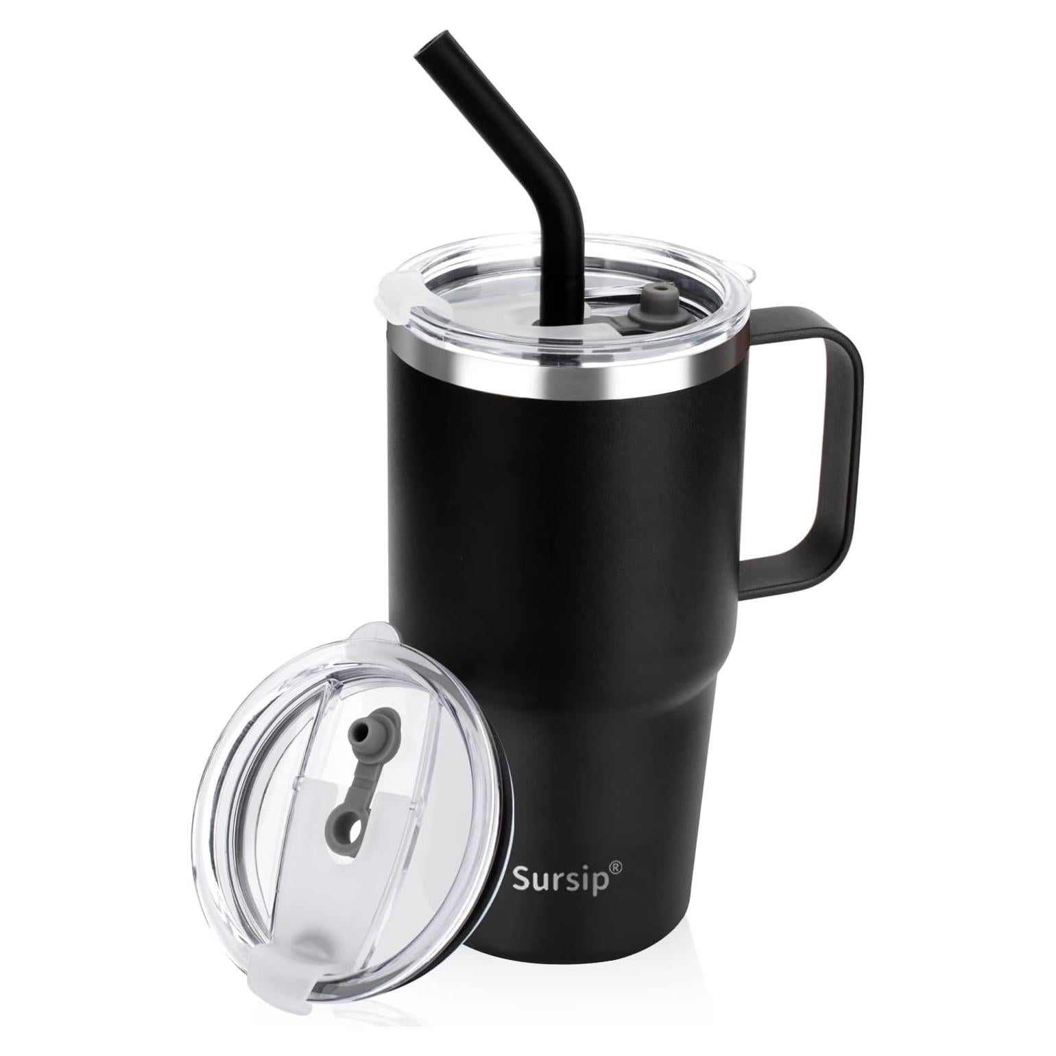 Taza Aislada Sursip 24 oz Acero Inoxidable Doble Pared Negro