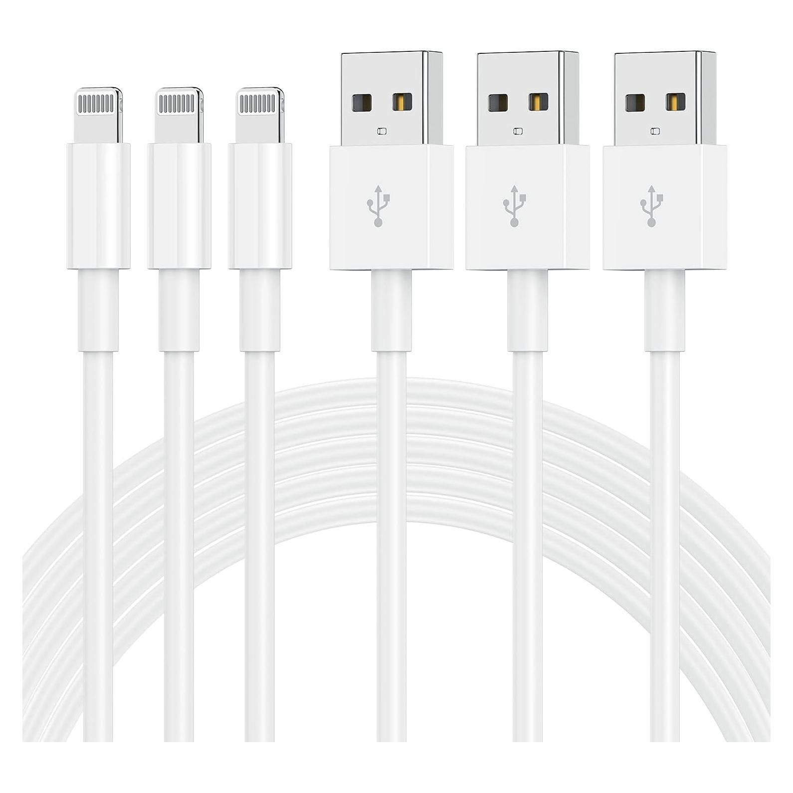 Paquete de 3 Cables Lightning a USB OOOUSE 3 pies Carga Rápida