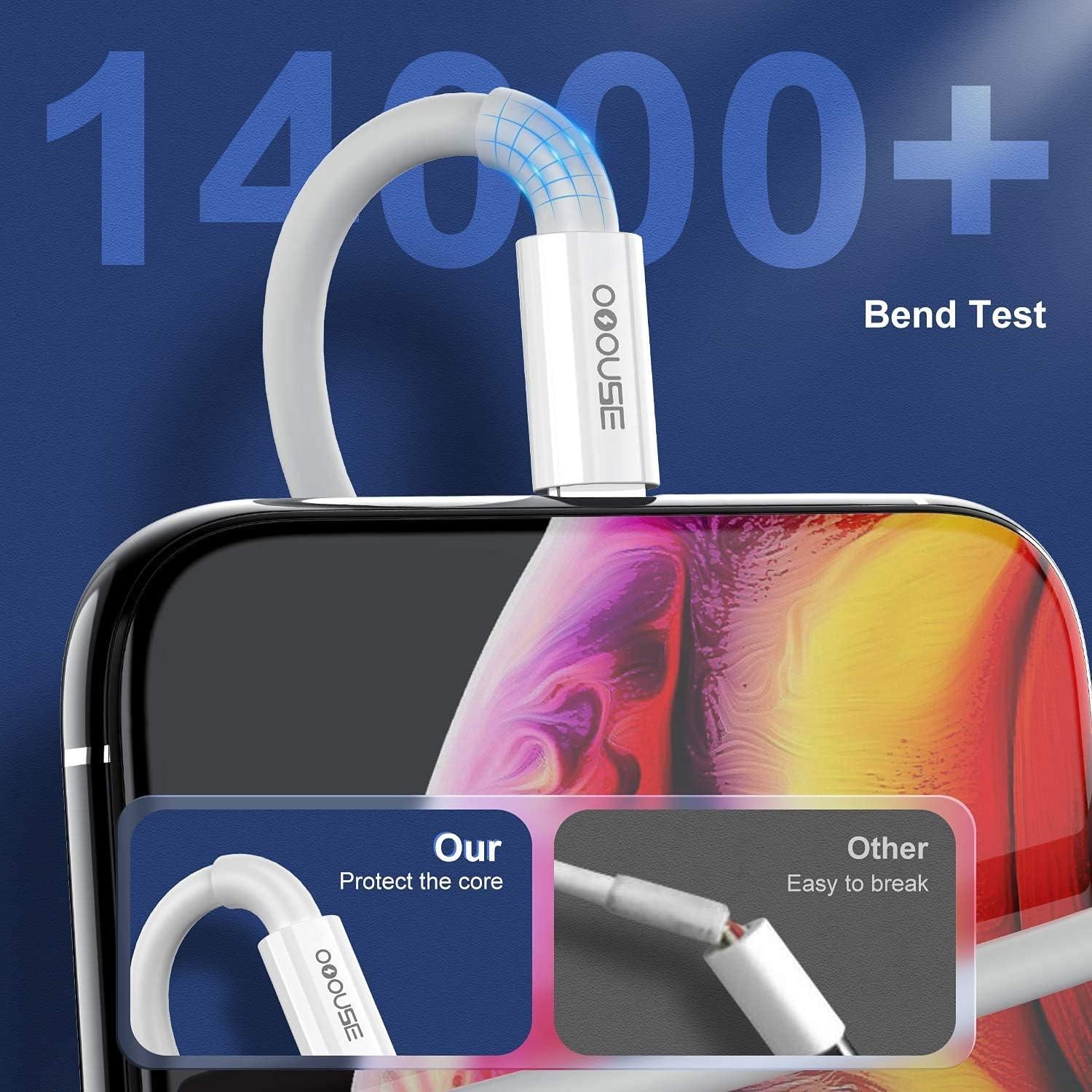 Paquete de 3 Cables Lightning a USB OOOUSE 3 pies Carga Rápida