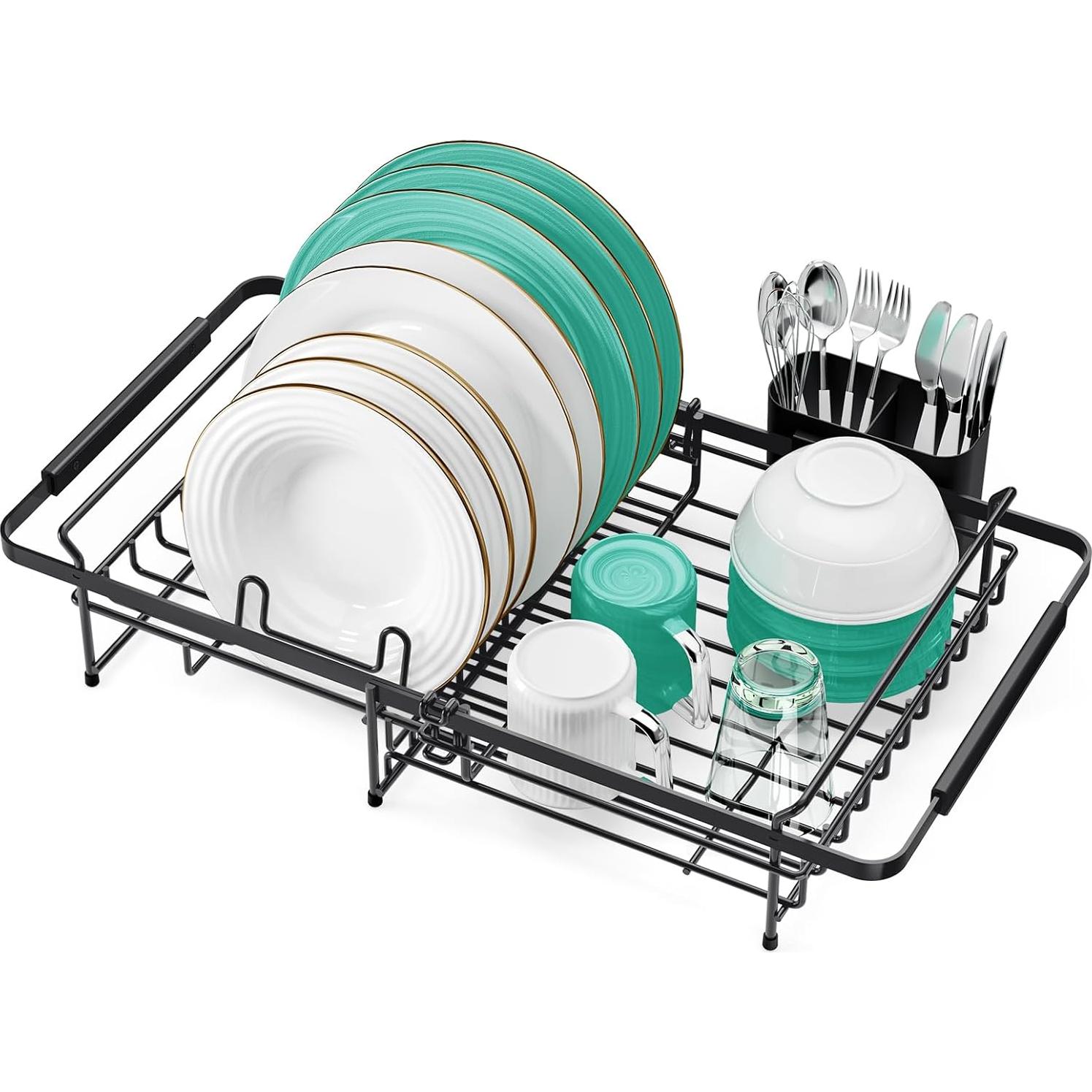 Escurridor de Platos Urackify Expandible 36.5-46cm Negro Mate