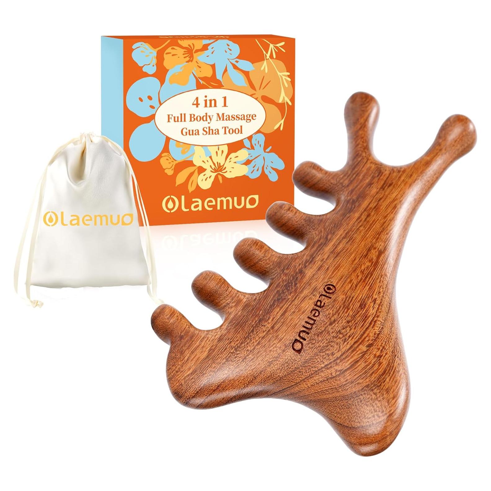Herramienta Gua Sha Olaemuo 4 en 1 de Madera de Sándalo