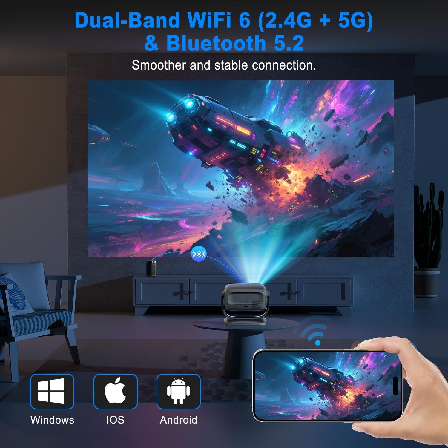 Proyector Mini 4K Weejector R2CT Portátil FHD 1080P WiFi 6