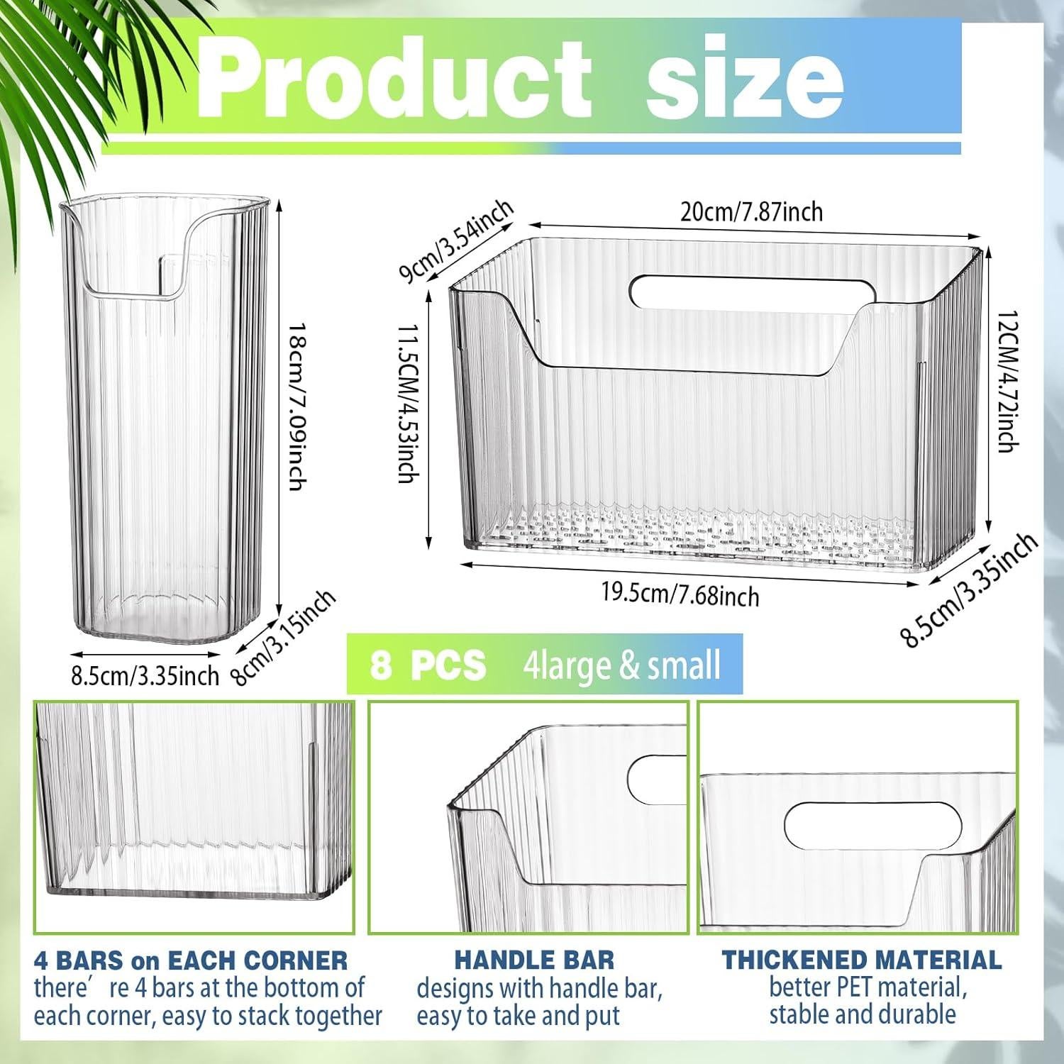 8 Organizadores de Almacenamiento SiliFine Blancos 8.5 cm