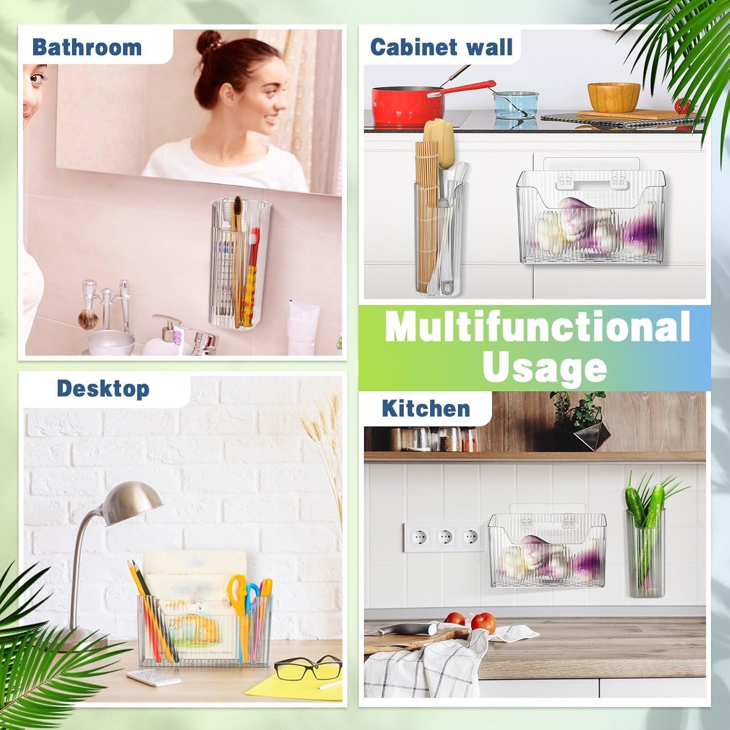 8 Organizadores de Almacenamiento SiliFine Blancos 8.5 cm