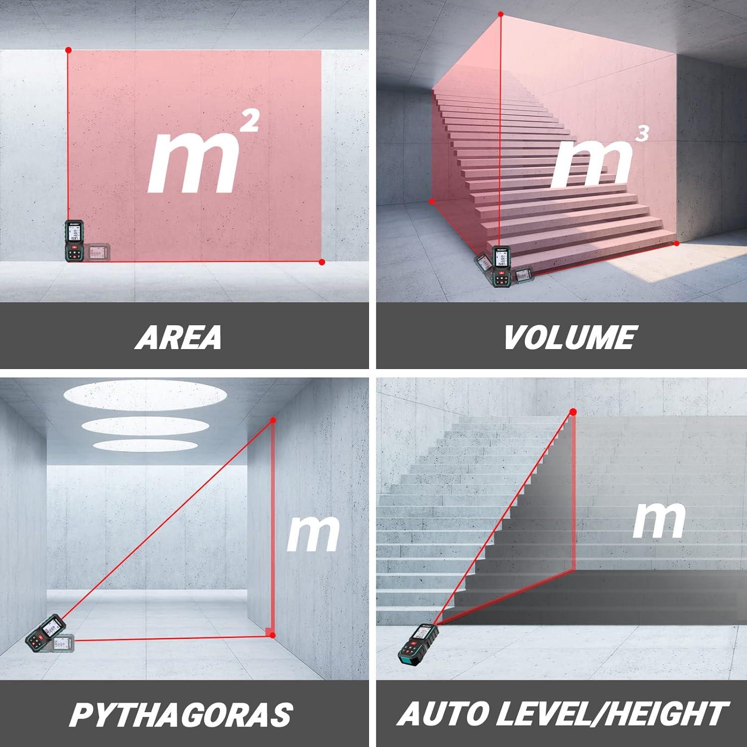 MiLESEEY G2 Medidor Láser 100,58 m con Sensor de Ángulo