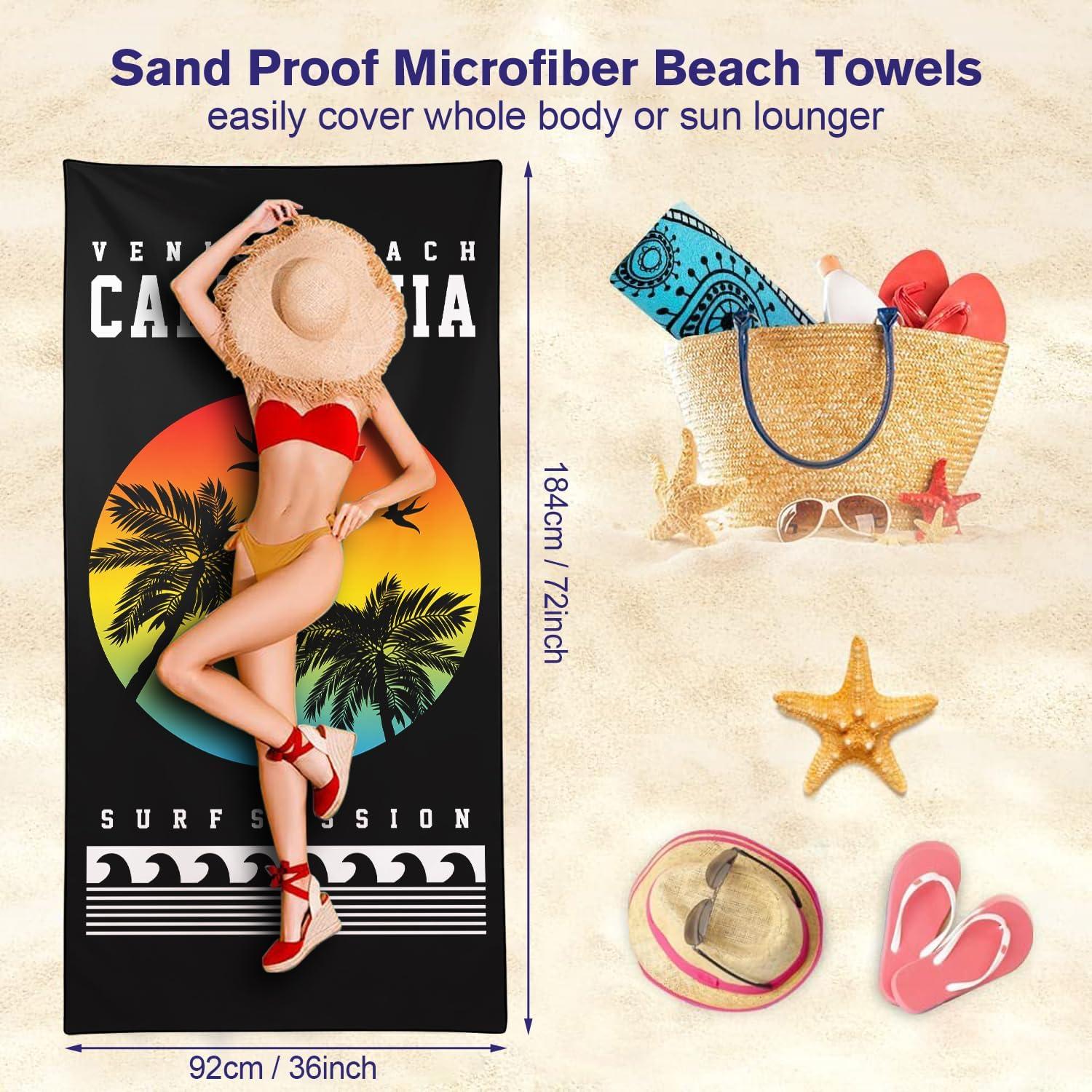 Toalla de Playa OHTMTHO Extra Grande 91x183cm Microfibra