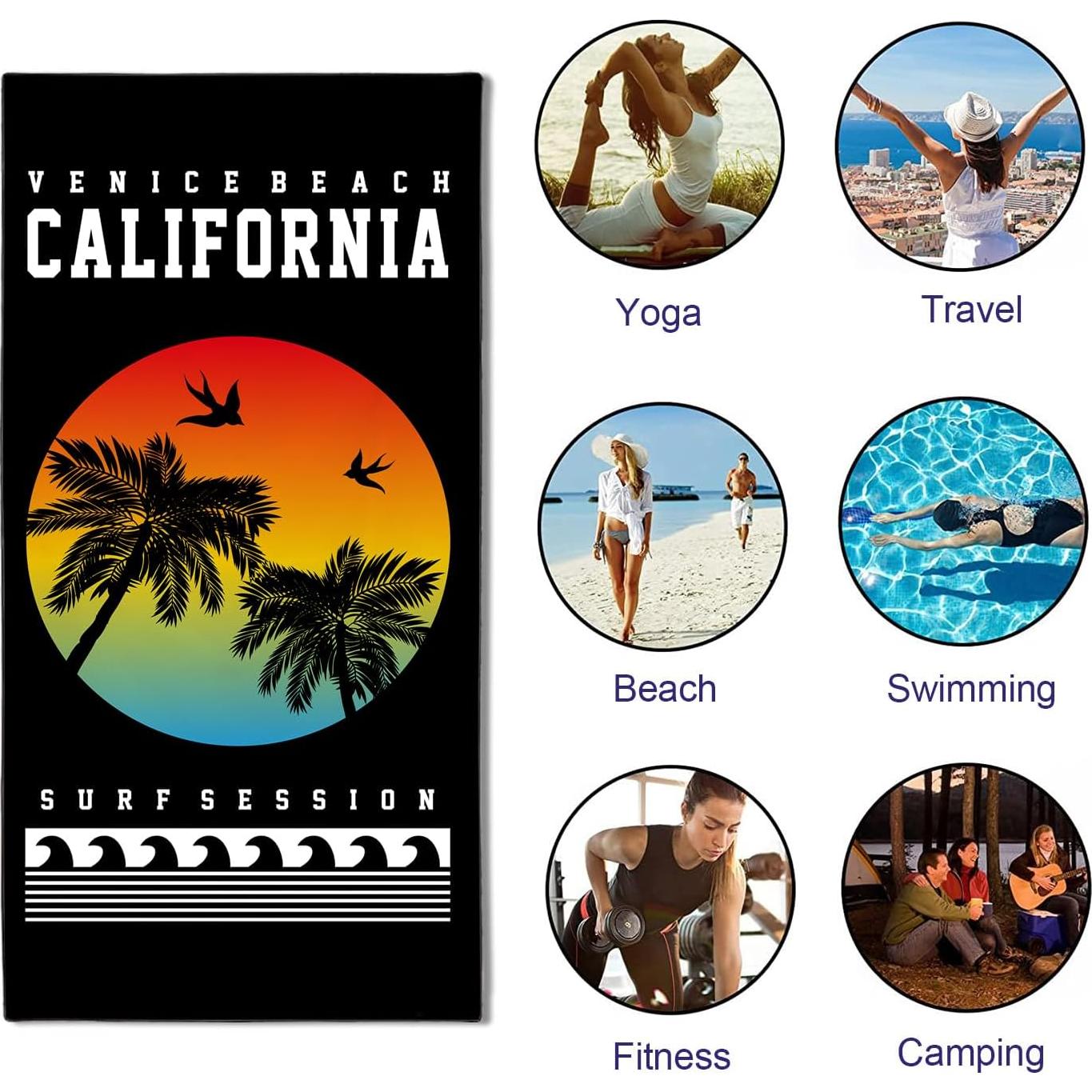 Toalla de Playa OHTMTHO Extra Grande 91x183cm Microfibra