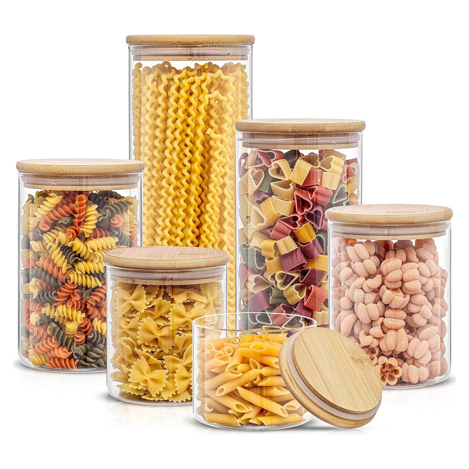 Set de 6 Tarros de Vidrio Borosilicato JoyJolt con Tapas Herméticas