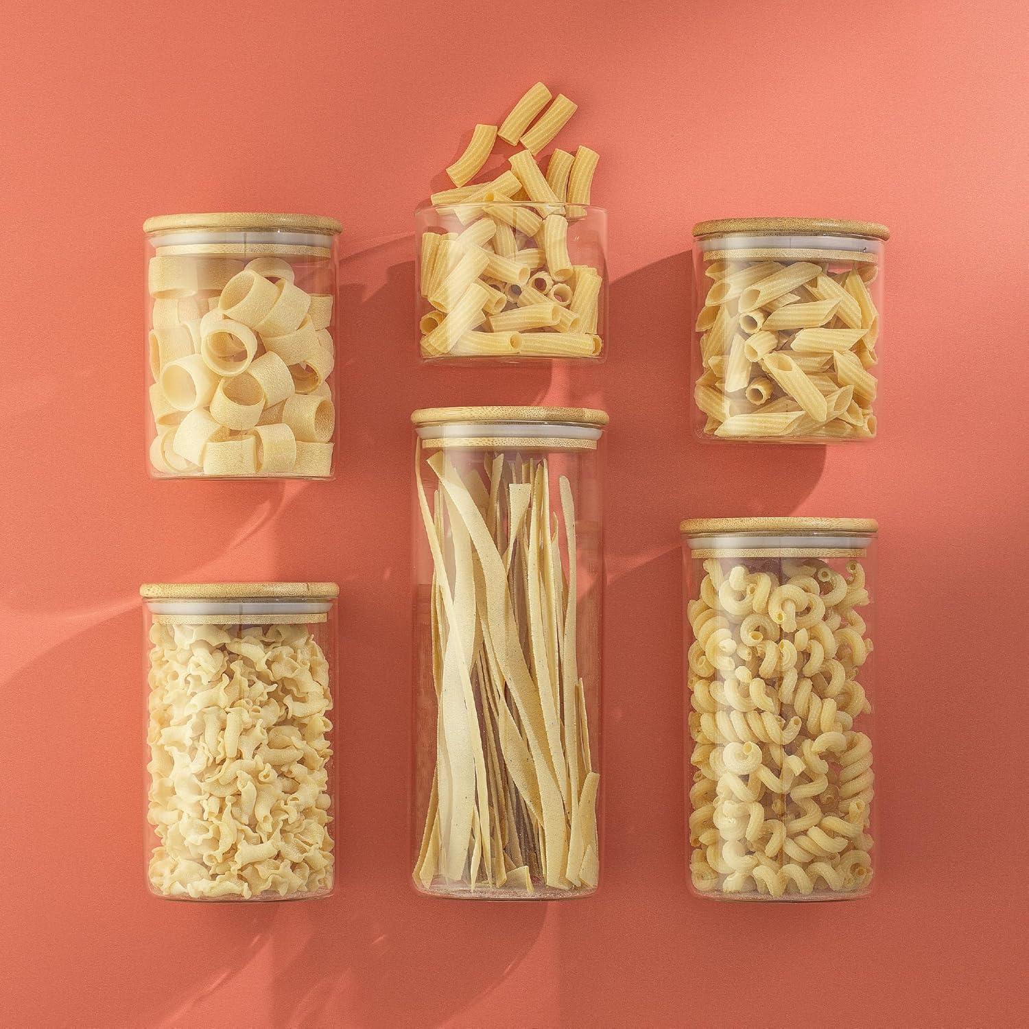 Set de 6 Tarros de Vidrio Borosilicato JoyJolt con Tapas Herméticas