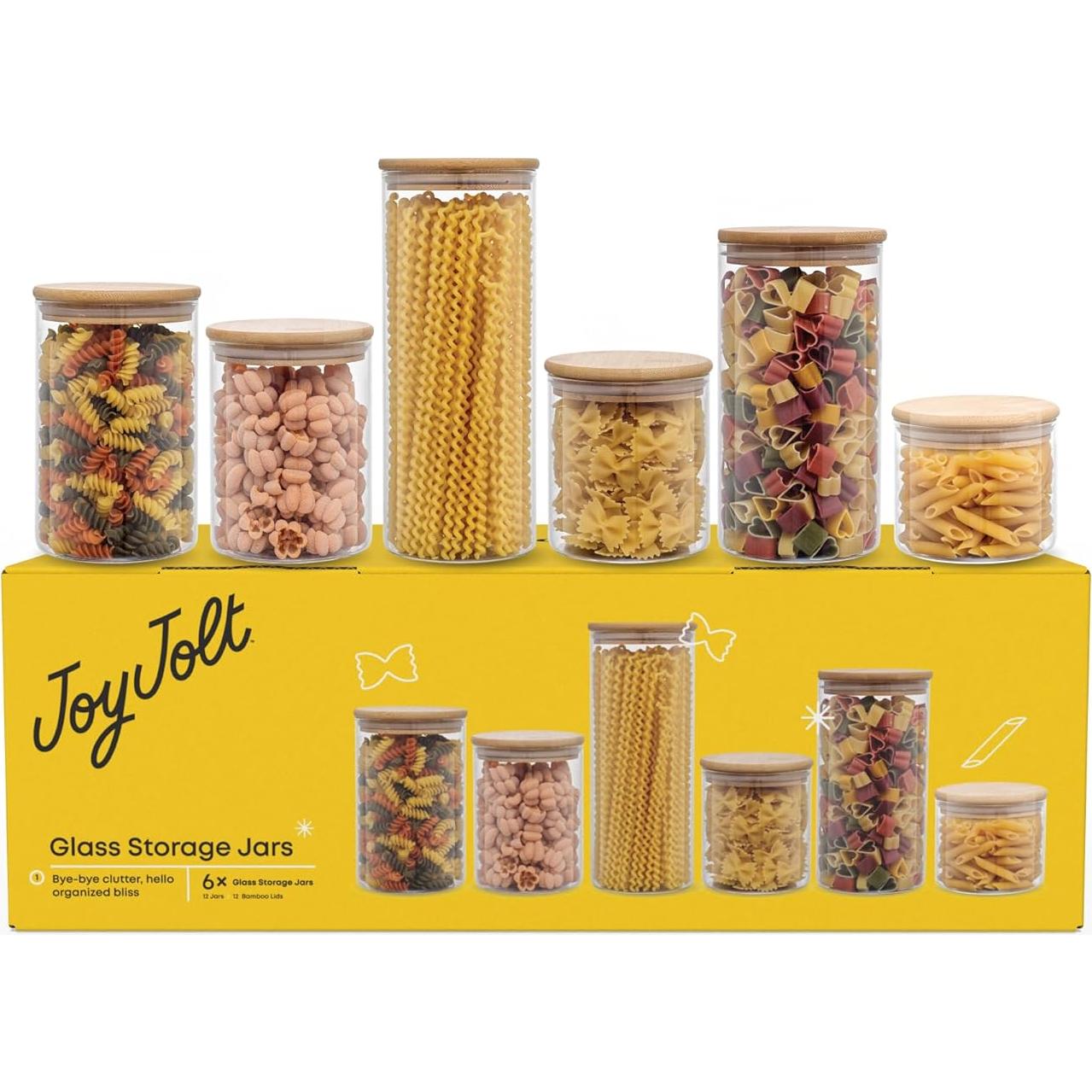 Set de 6 Tarros de Vidrio Borosilicato JoyJolt con Tapas Herméticas