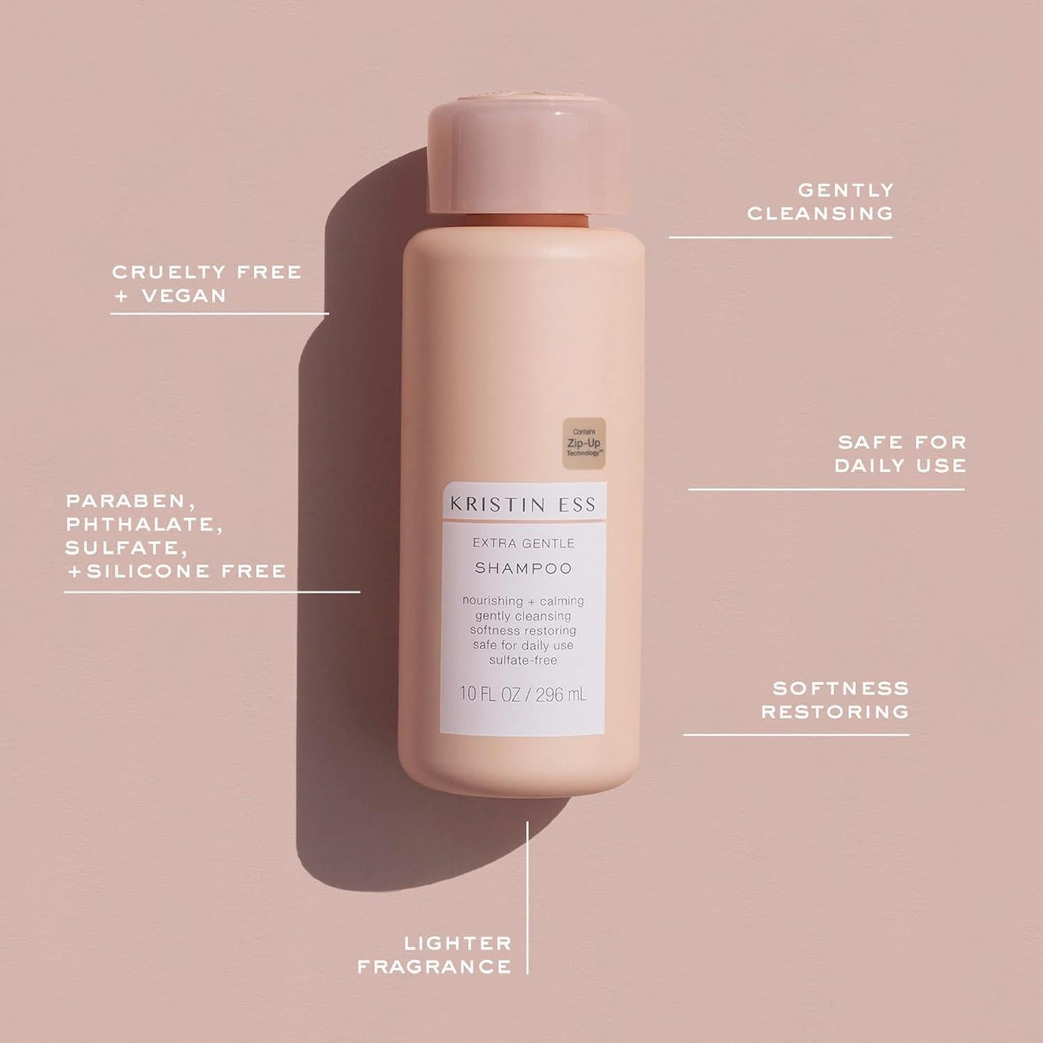 Champú Extra Suave Kristin Ess 295 ml x 2 - Vegano, Sin Sulfatos