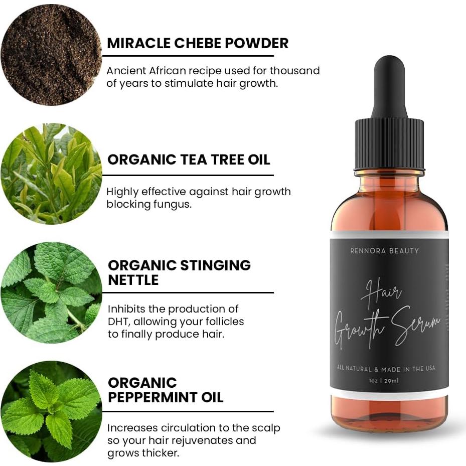 Suero de Crecimiento Capilar Rennora 30 ml - Sin Químicos