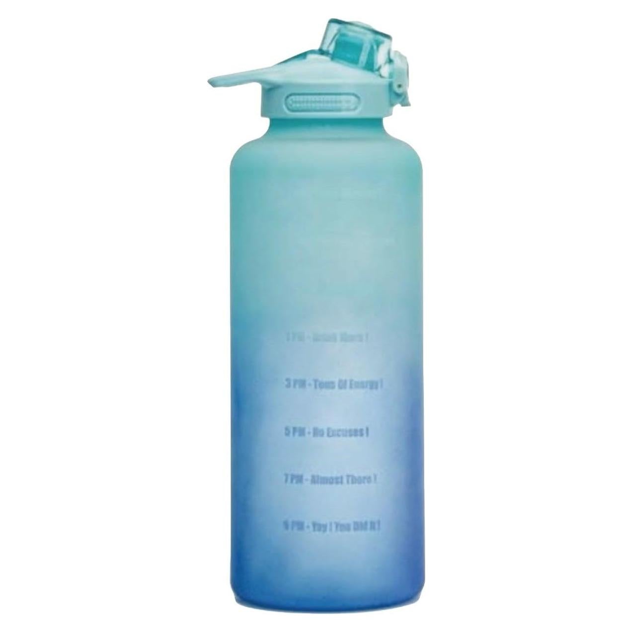 Botella de Agua Motivacional Primula 2L Azul Ombre a Prueba de Fugas
