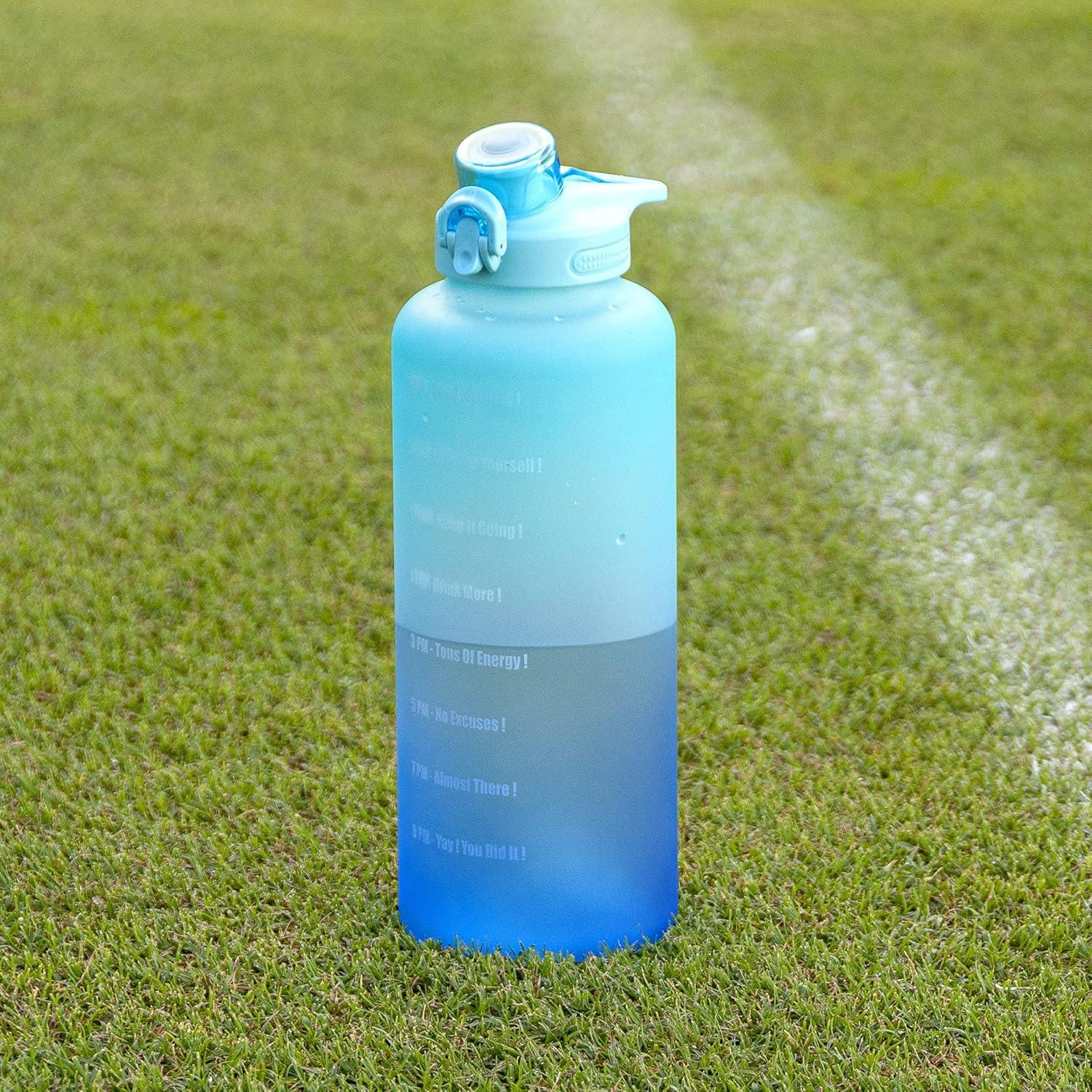 Botella de Agua Motivacional Primula 2L Azul Ombre a Prueba de Fugas