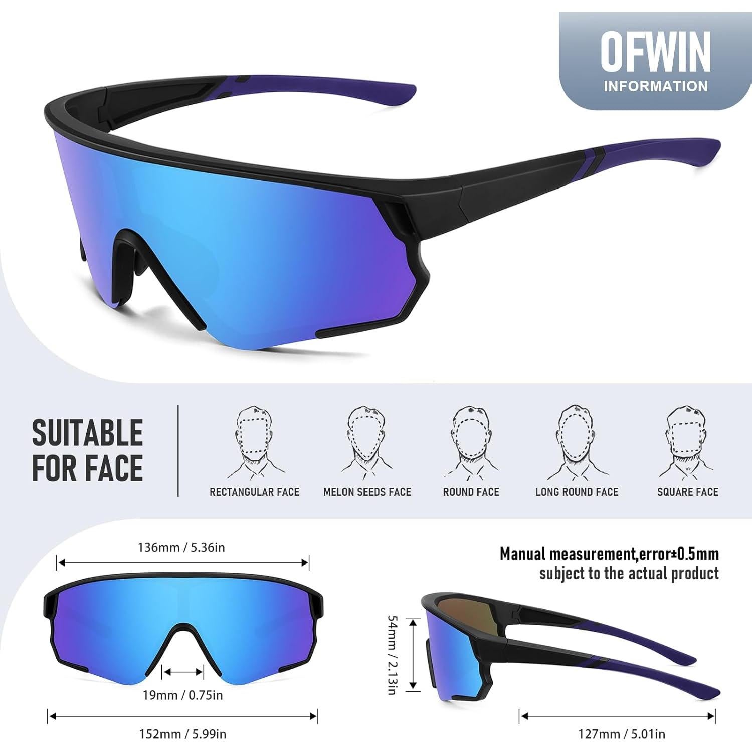 Gafas de sol deportivas OFWIN UV400 polarizadas unisex