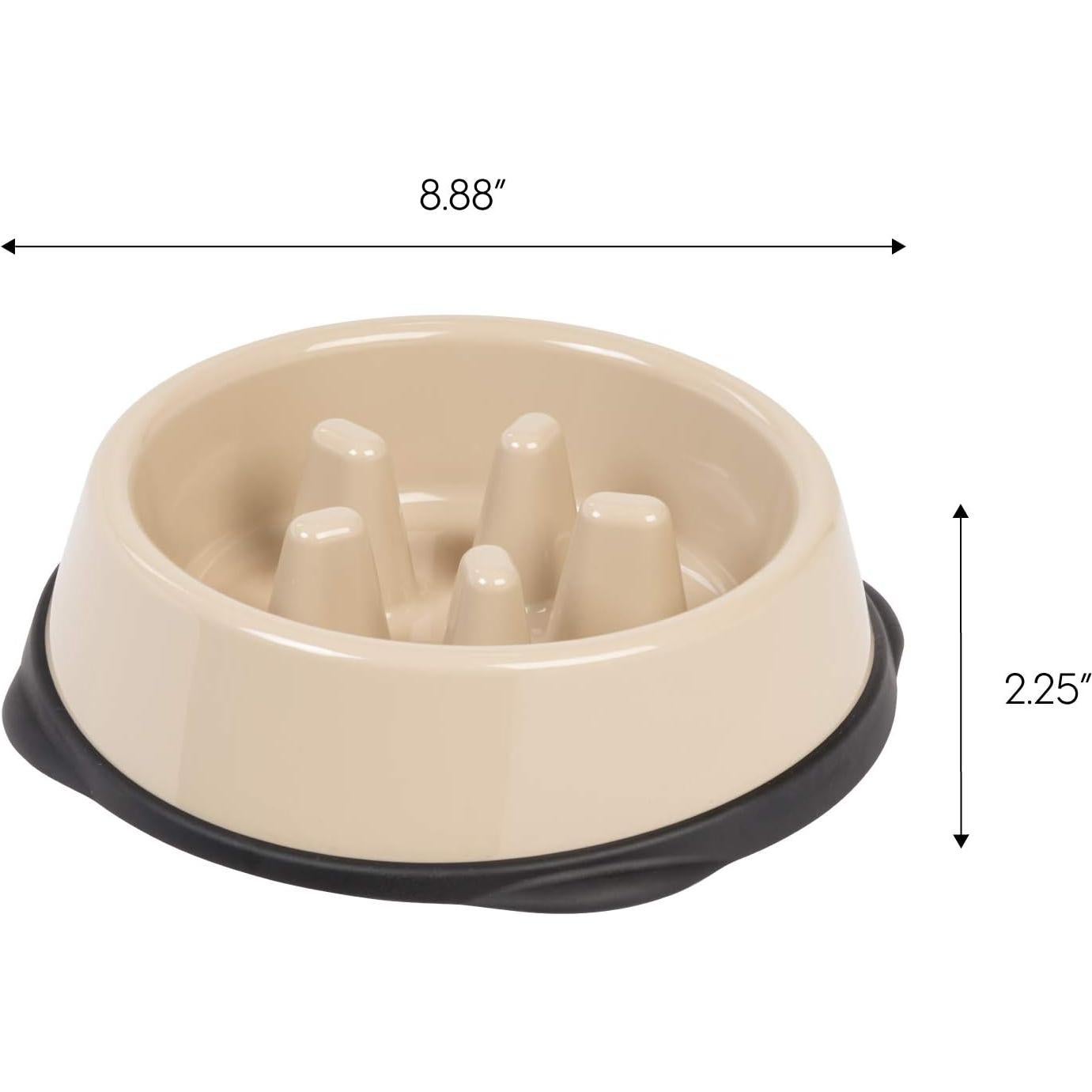 Tazón Antiahogo IRIS USA 2 Tazas Beige/Negro para Perros