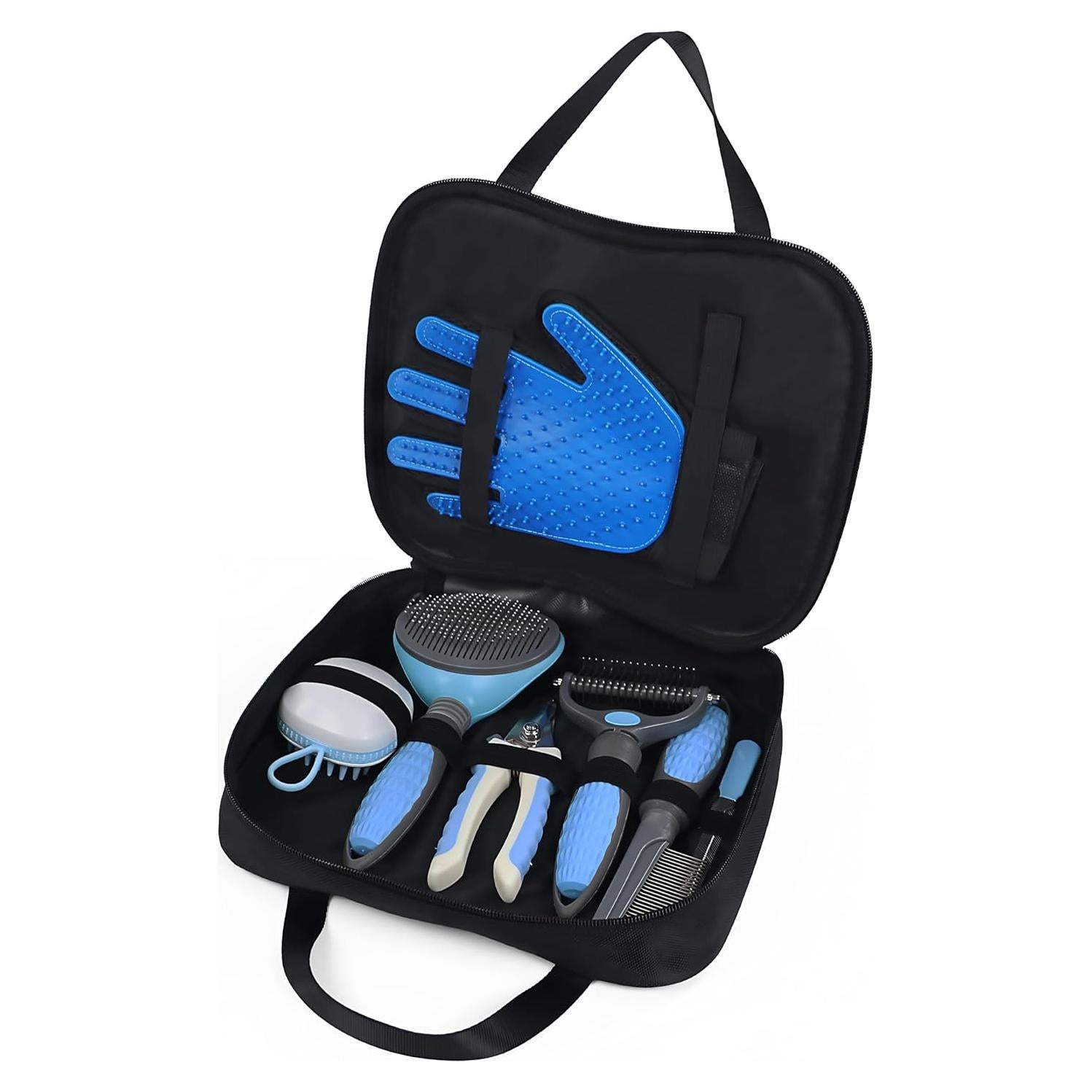 Kit de Aseo para Mascotas Wisedog - 7 Piezas, Azul Mejorado