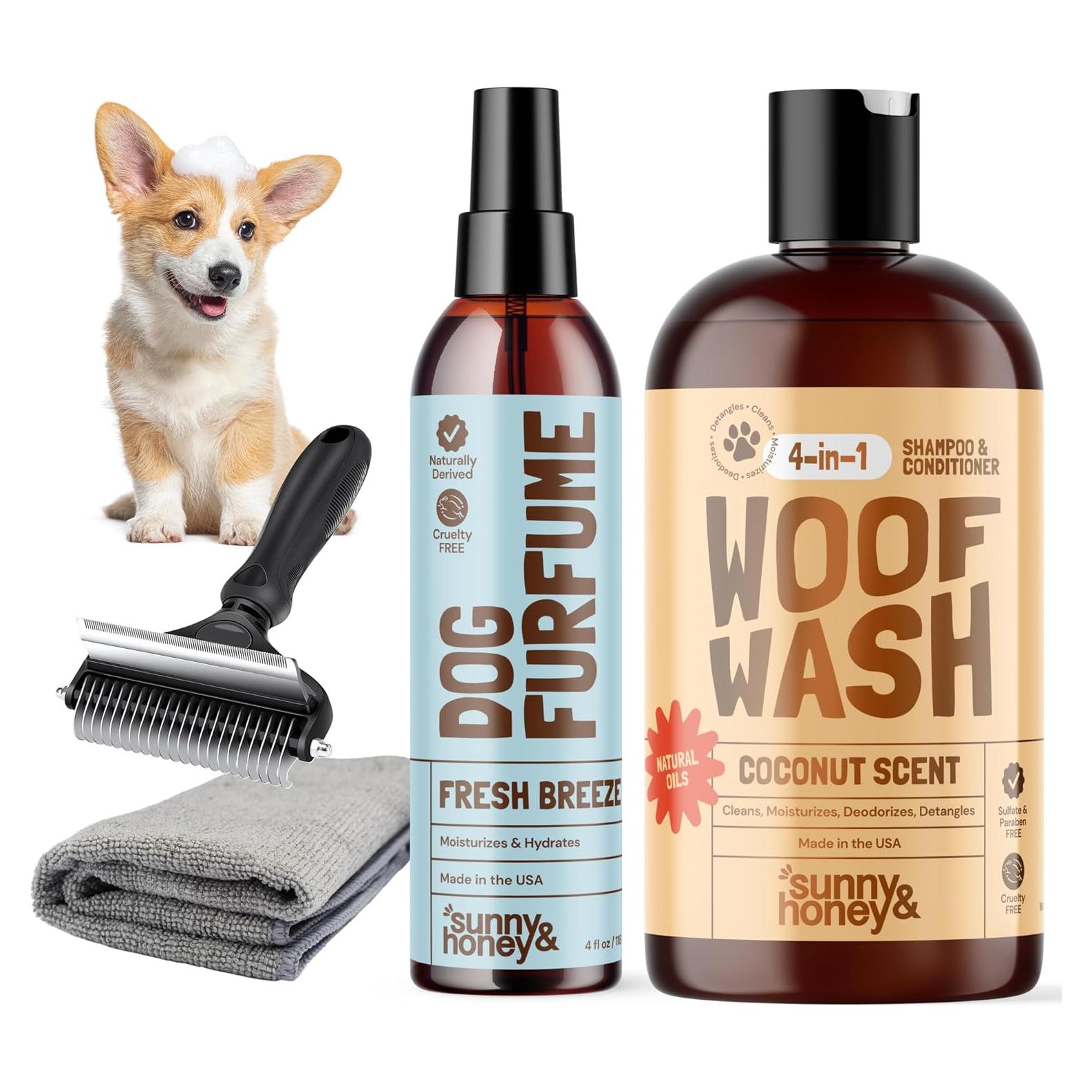 Kit de Aseo para Perros Sunny & Honey - Champú Coco 473ml