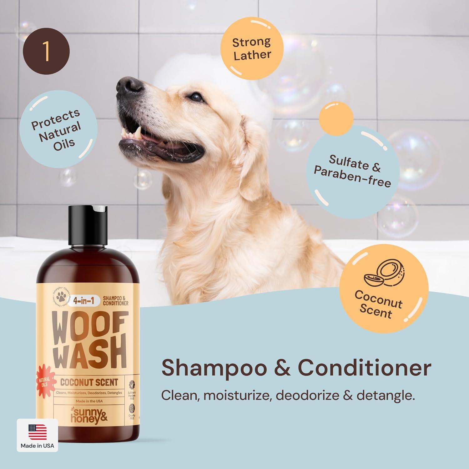 Kit de Aseo para Perros Sunny & Honey - Champú Coco 473ml