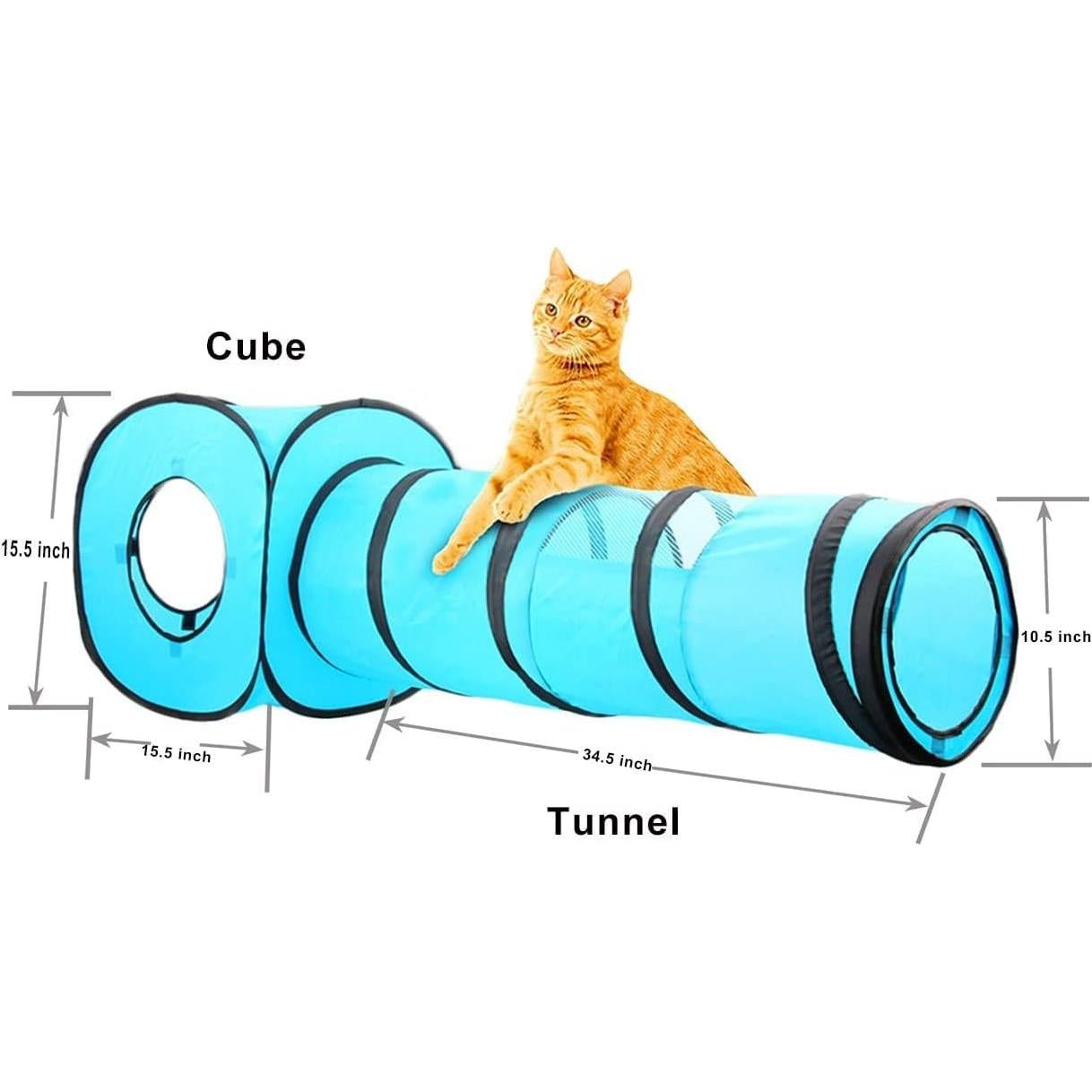 Túnel Colapsable para Gatos PAWISE 89 cm con Cubo de Juego