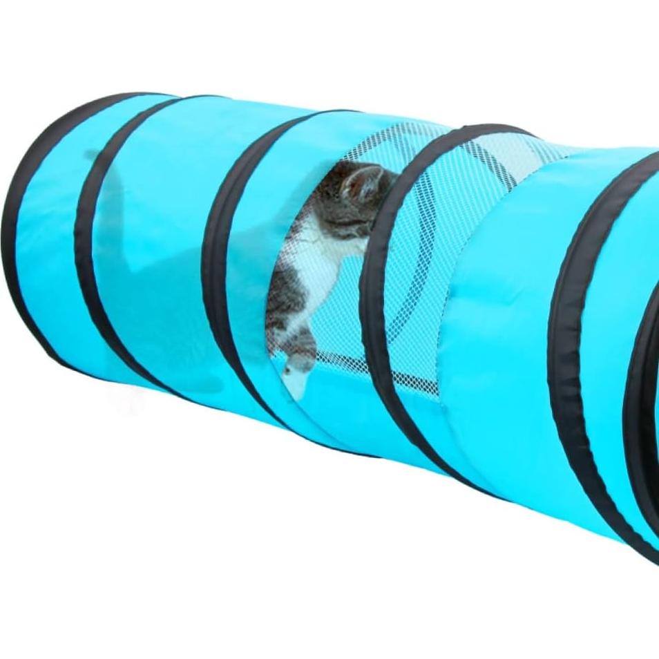 Túnel Colapsable para Gatos PAWISE 89 cm con Cubo de Juego