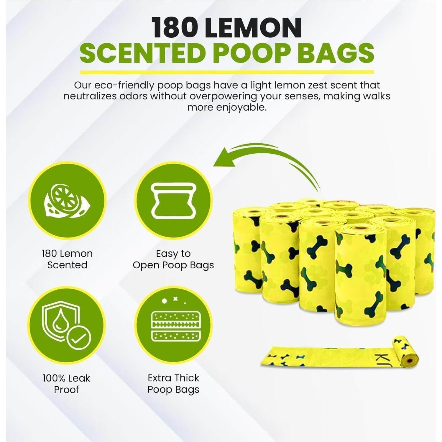 Kit de Bolsas para Excremento de Perro Kutiepaw - 180 Biodegradables