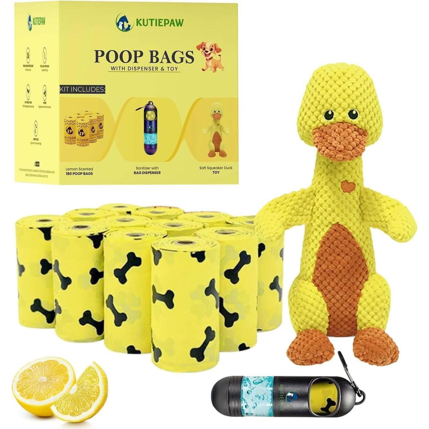 Kit de Bolsas para Excremento de Perro Kutiepaw - 180 Biodegradables