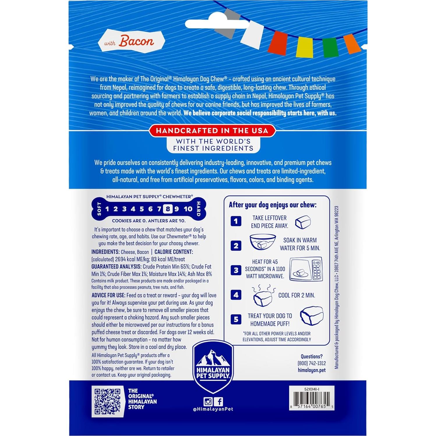 Masticables de Queso de Yak Himalayo con Sabor a Tocino - 3 Unidades