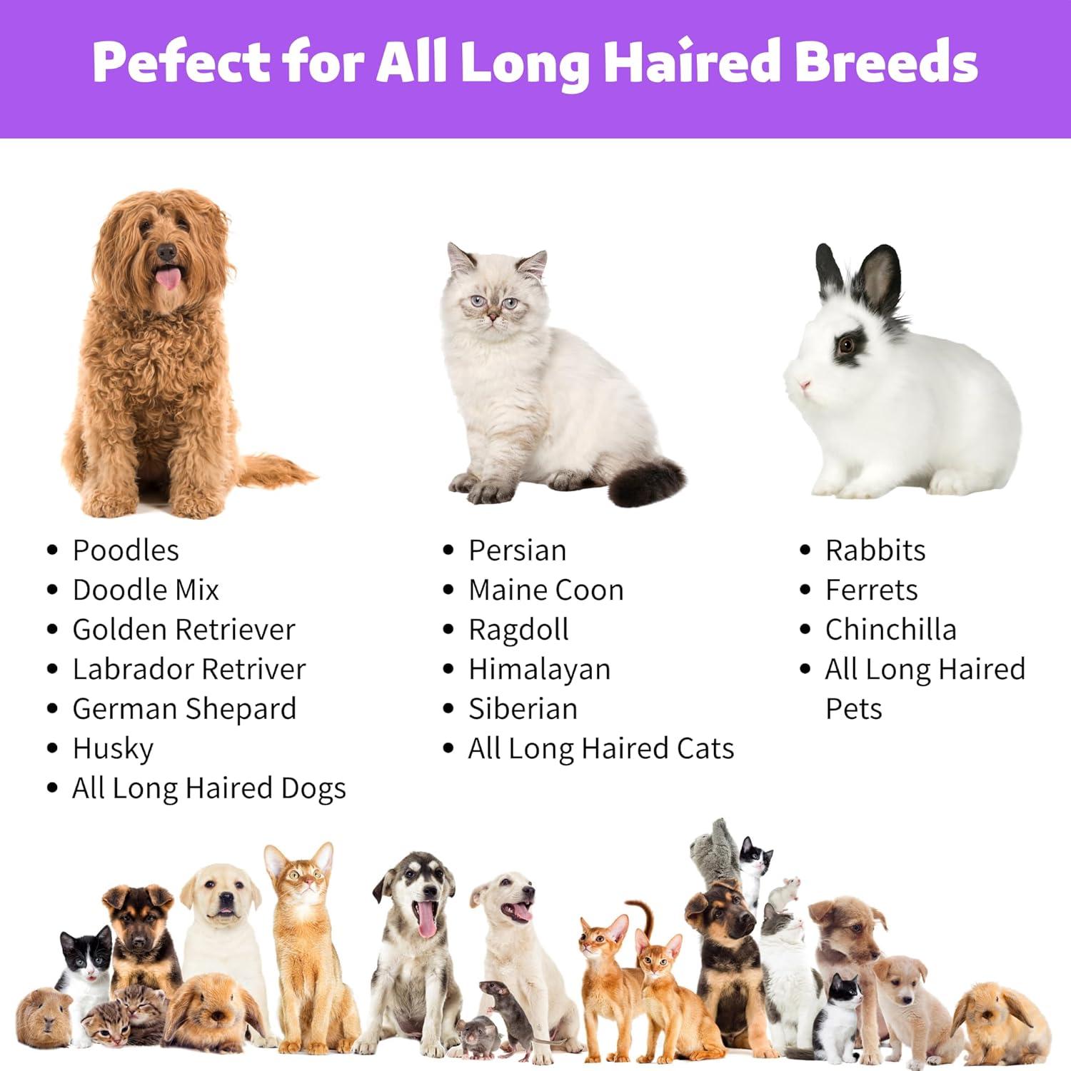 Peine Deshedding 2 en 1 Puduer para Perros y Gatos Pelo Largo