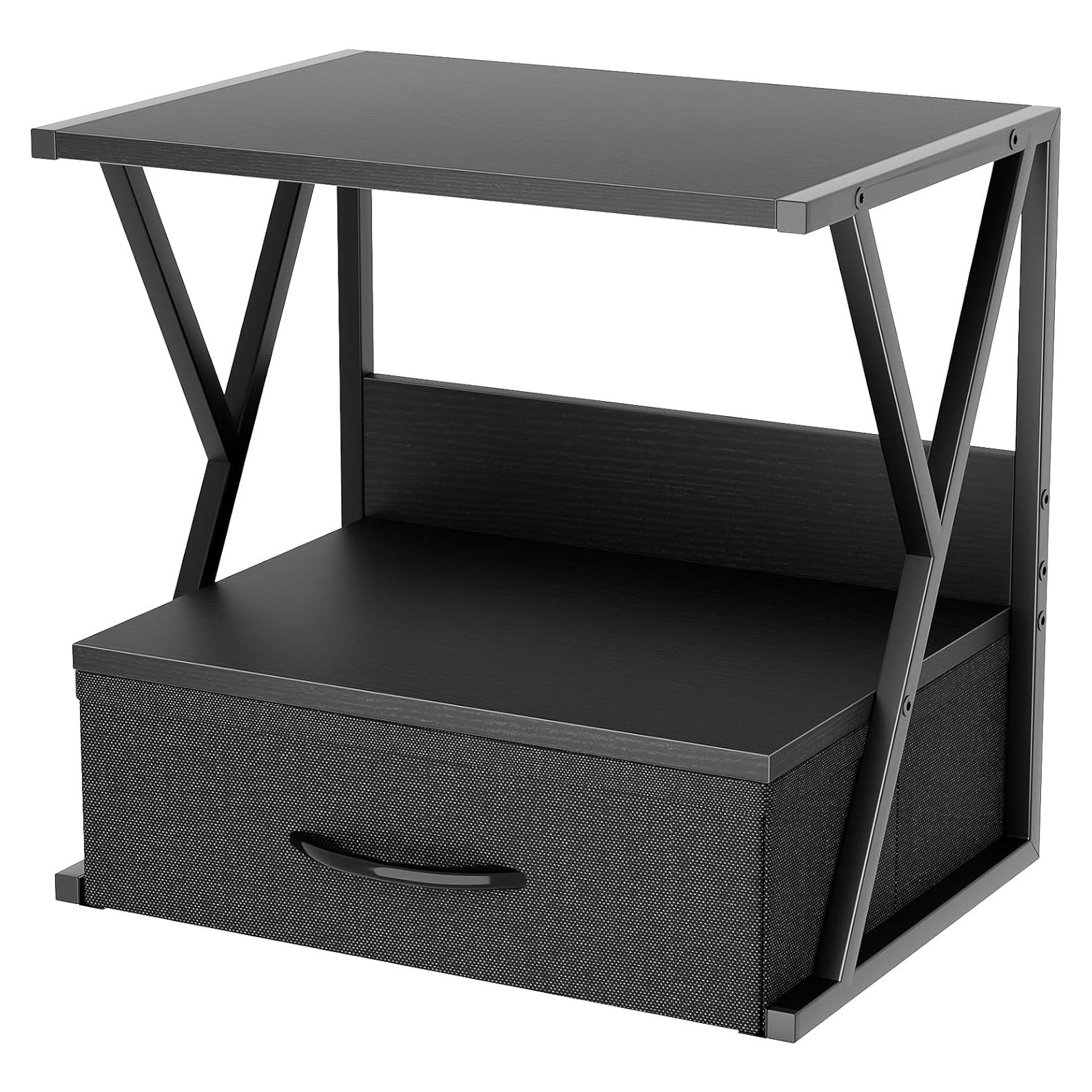 Soporte para Impresora aboxoo Negro con Cajón de Almacenamiento