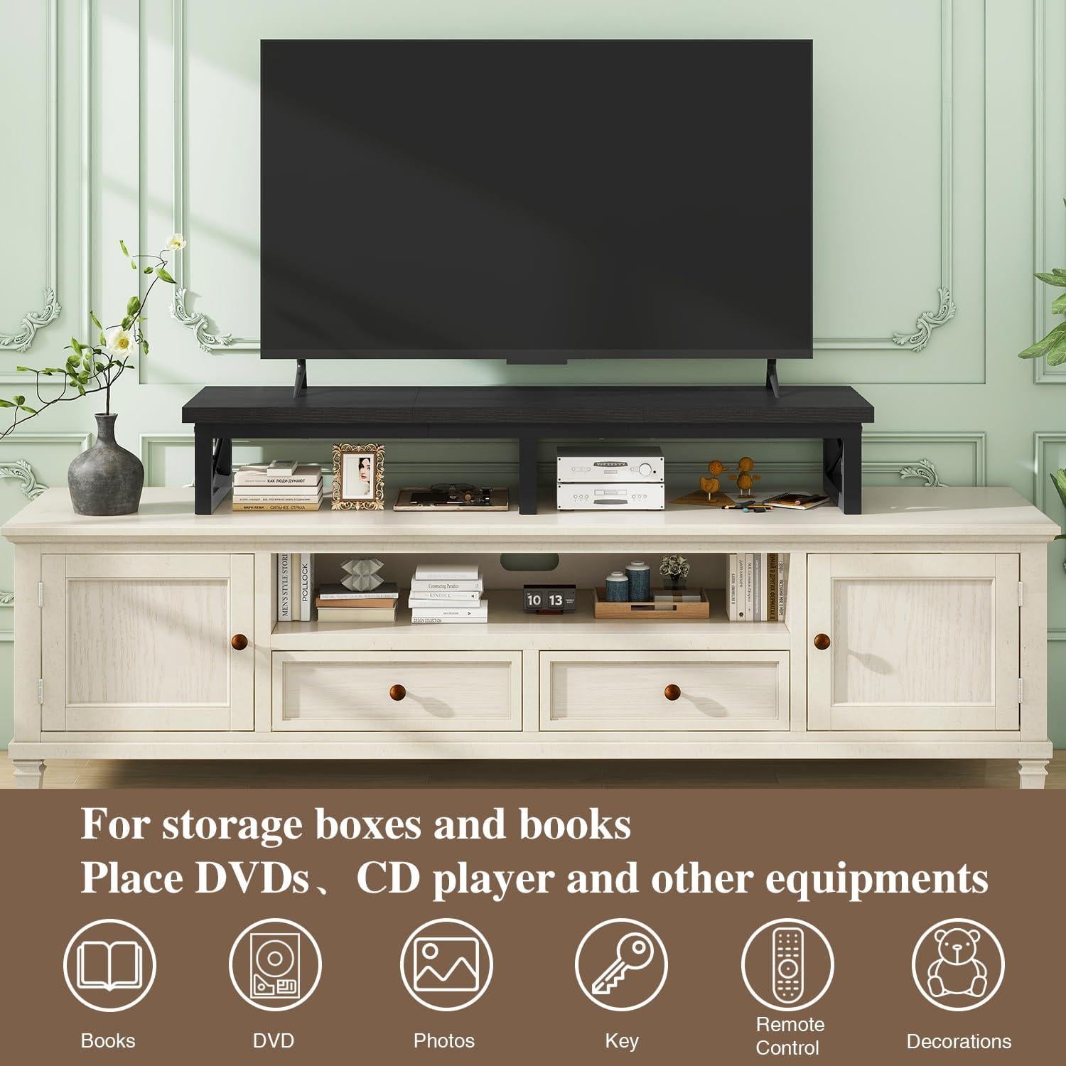 Soporte de TV IBUYKE 112 cm con Almacenamiento y Patas de Acero