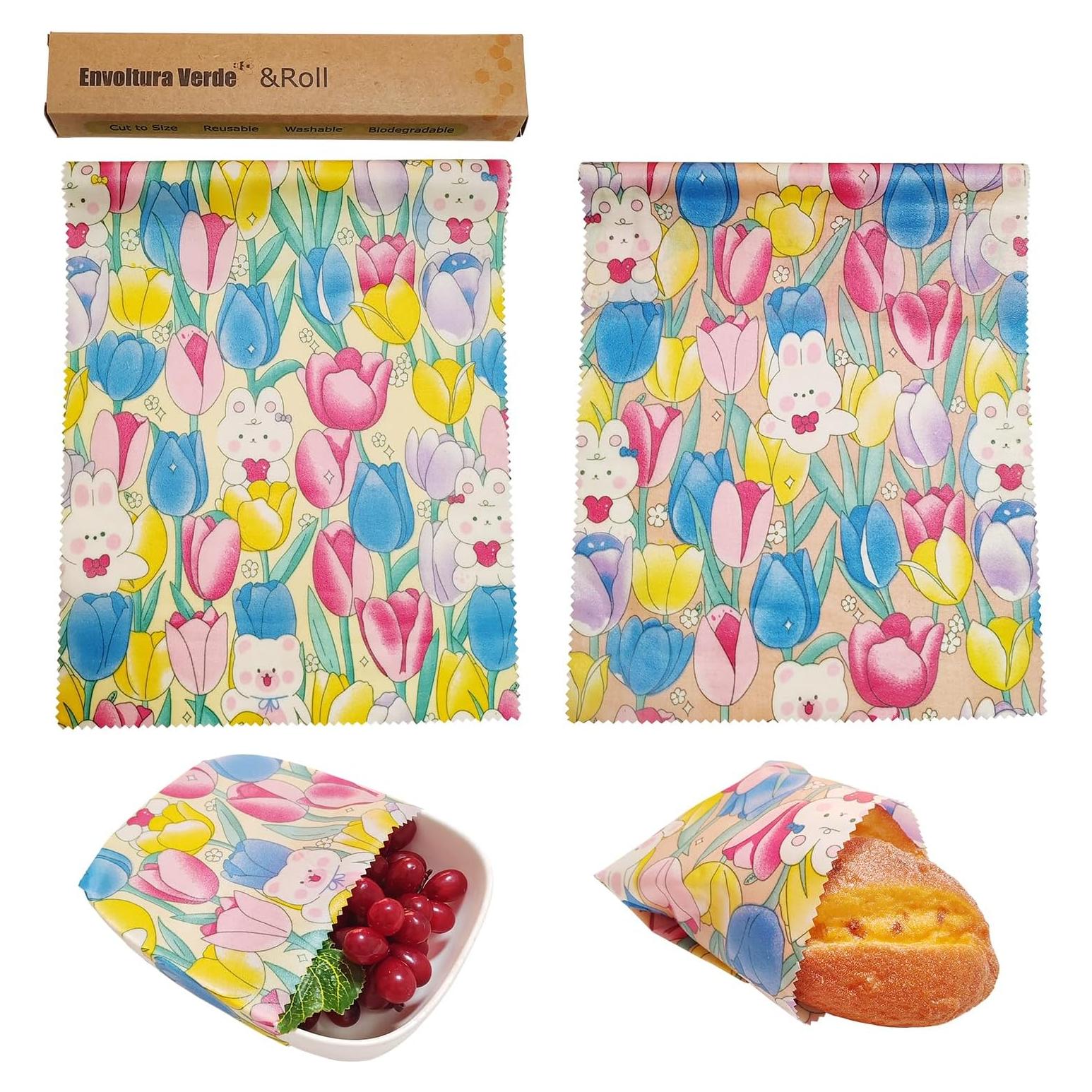 Rollo de Envoltura de Cera de Abeja Ecológica 2 Unidades 84x25cm