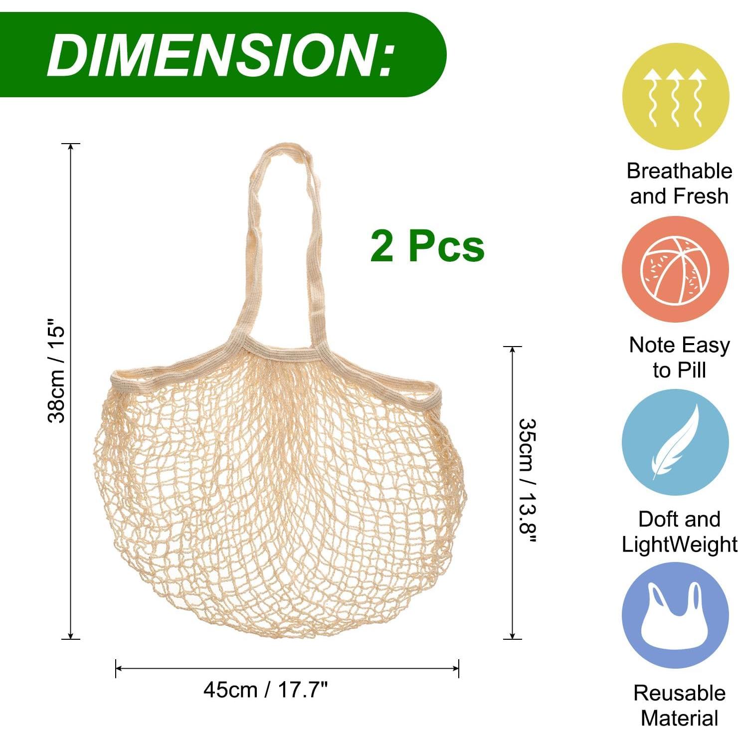 Bolsas de Almacenamiento de Malla Reutilizables uxcell - Beige