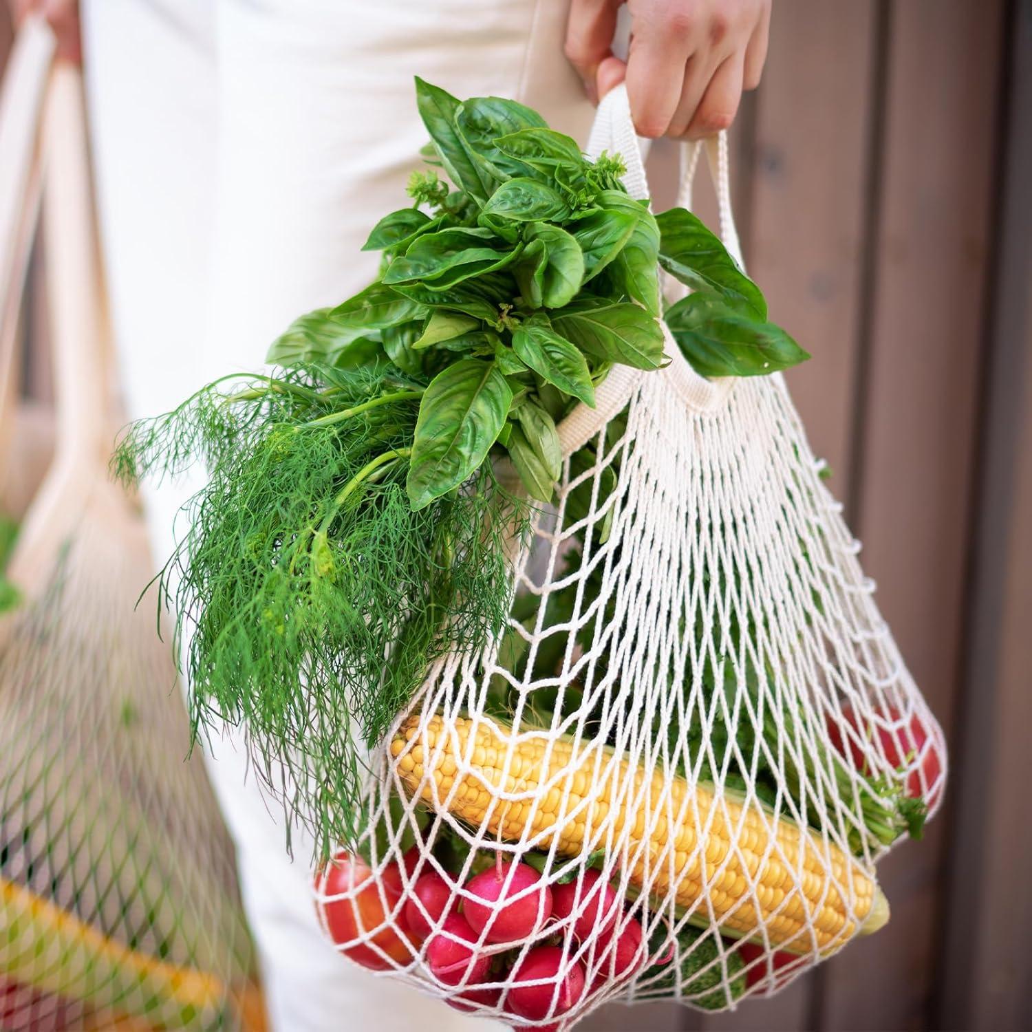 Bolsas de Almacenamiento de Malla Reutilizables uxcell - Beige