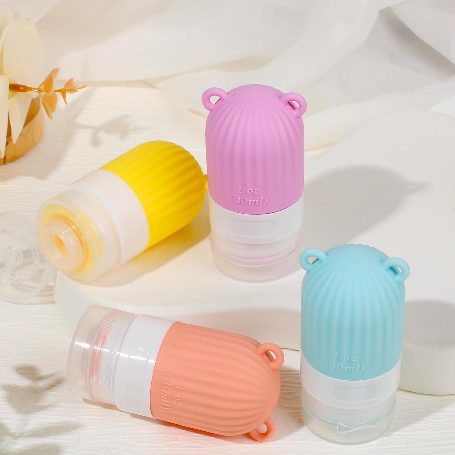 Botellas de Silicona RONRONS 30ml 4 Pack Viaje a Prueba de Fugas