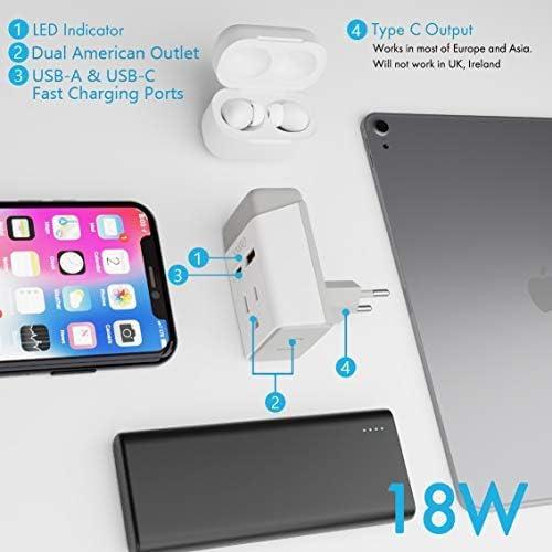 Adaptador de Enchufe Ceptics 2 Pack Tipo C y L para Europa