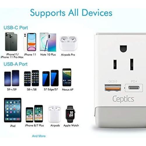 Adaptador de Enchufe Ceptics 2 Pack Tipo C y L para Europa